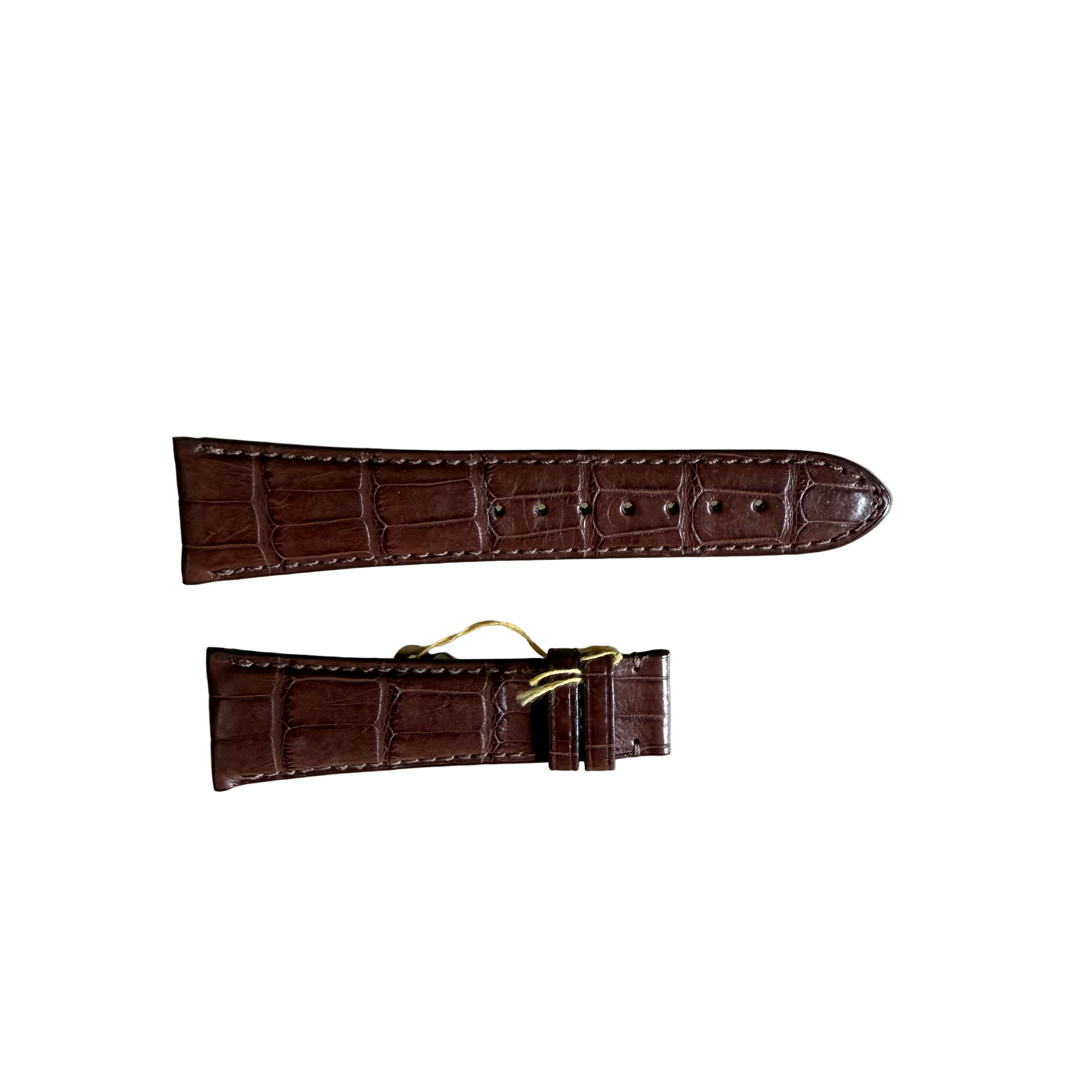 Genuine Alligator Brown Watch Strap Band 24mm Padded & Stitched