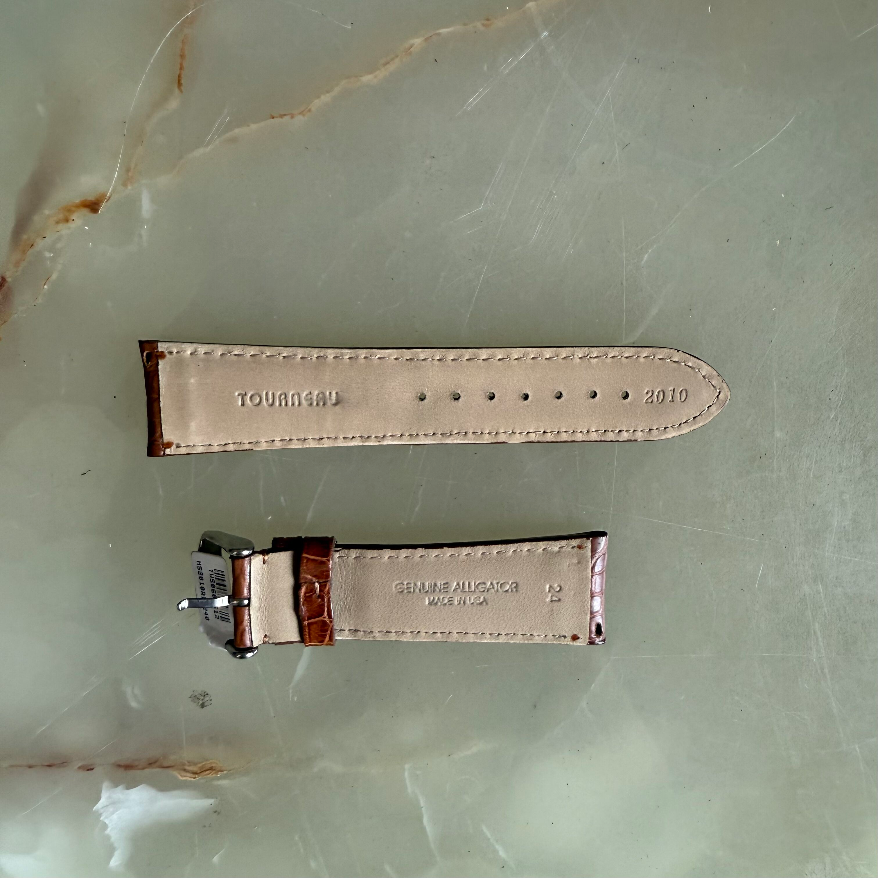 Genuine Alligator Brown Watch Strap Band 24mm Padded & Stitched with Buckle