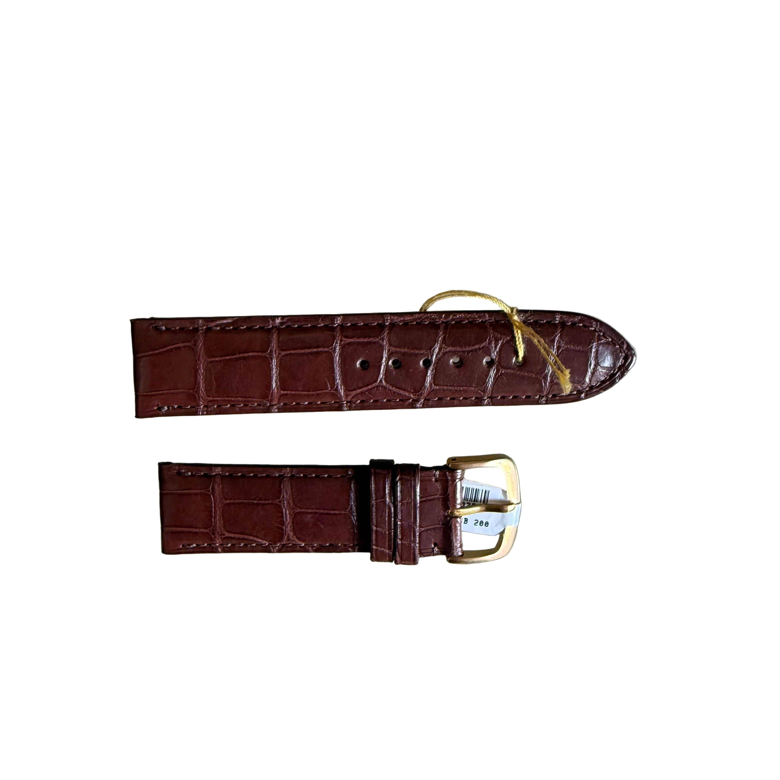 Genuine Alligator Brown Watch Strap Band 20mm Padded & Stitched with Buckle