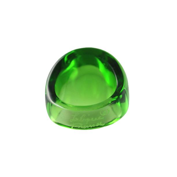 Lalique Cabochon Medow Green Crystal Ring 7781600