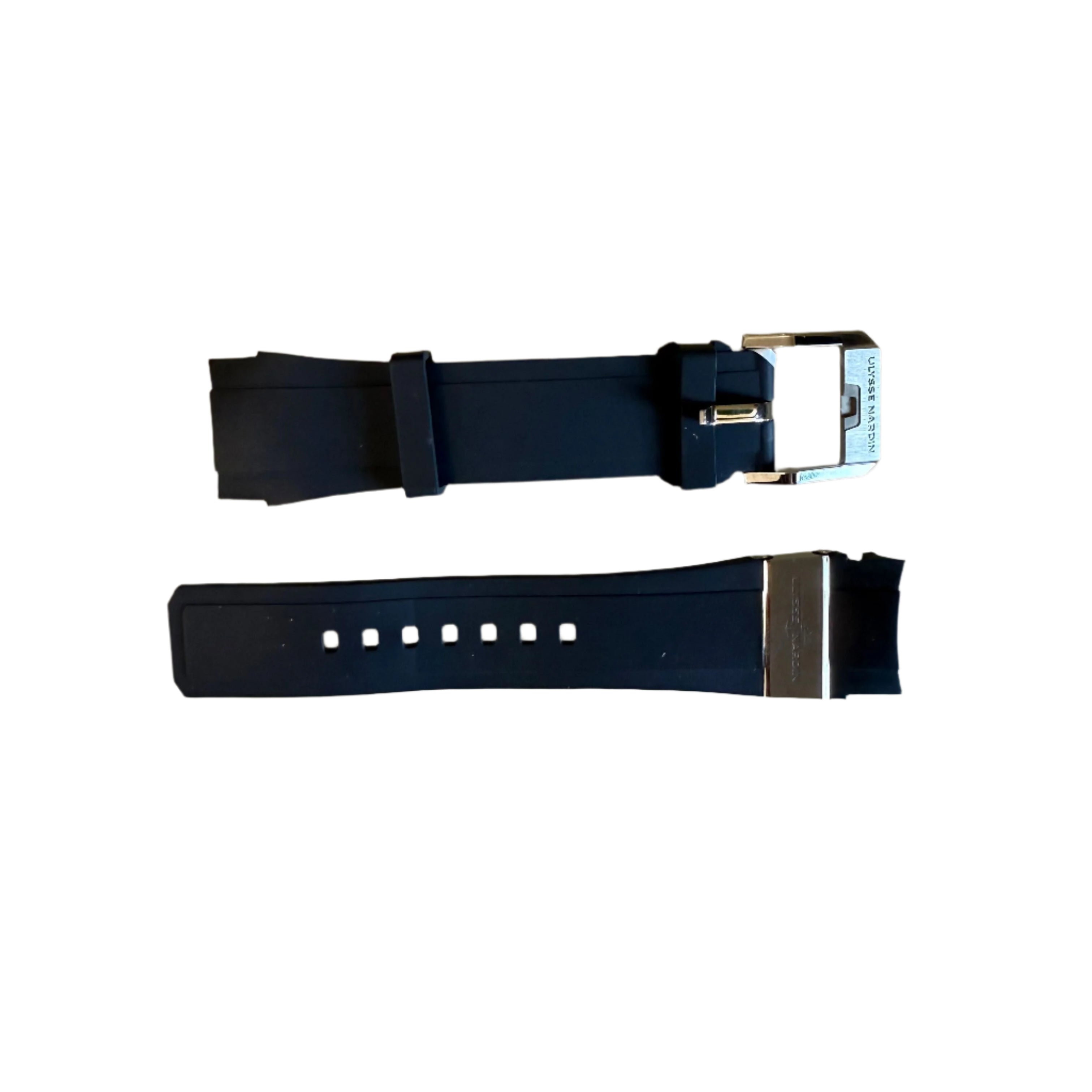 Authentic Ulysse Nardin Rubber Titanium Blue Watch Strap Band 22mm with Buckle