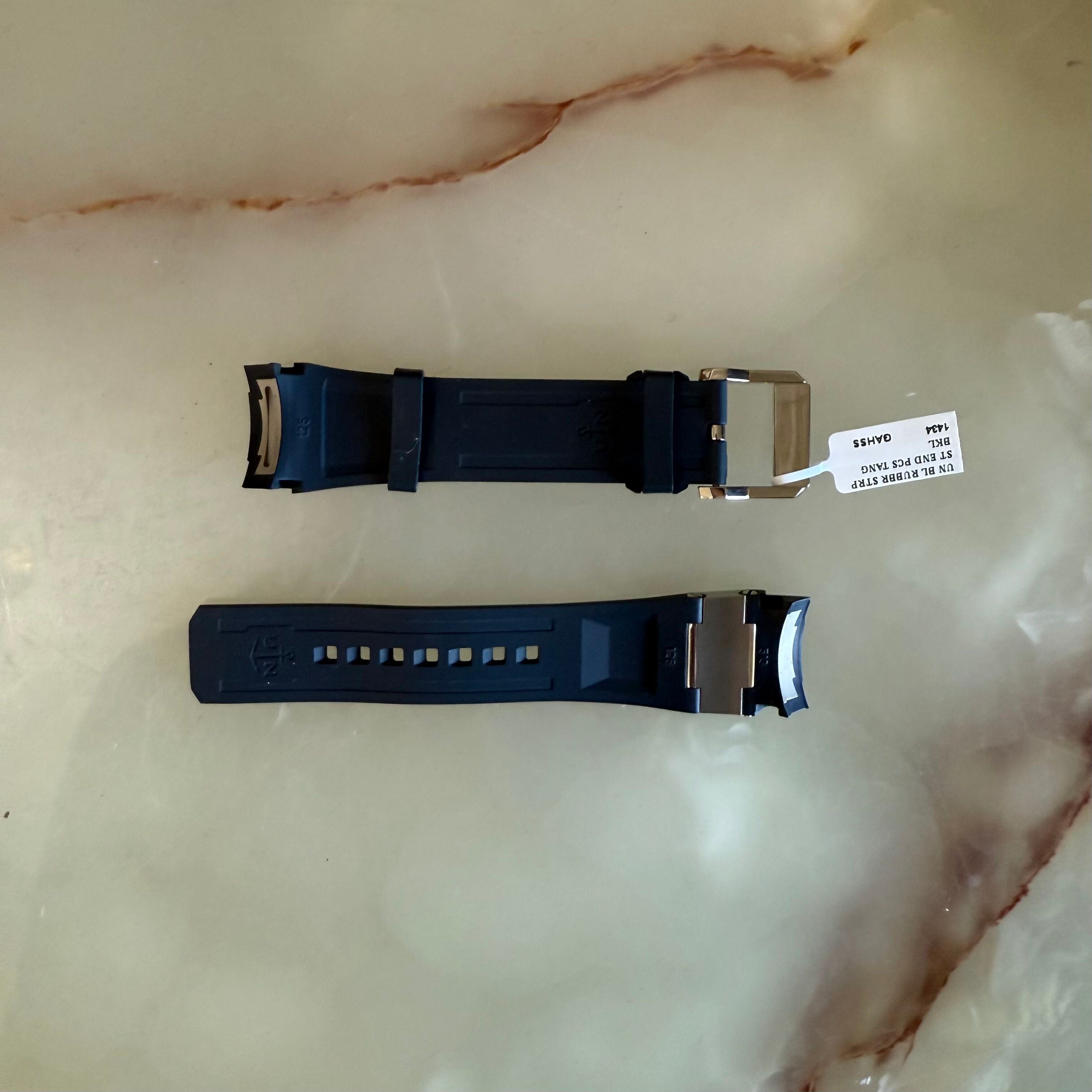Authentic Ulysse Nardin Rubber Titanium Blue Watch Strap Band 22mm with Buckle