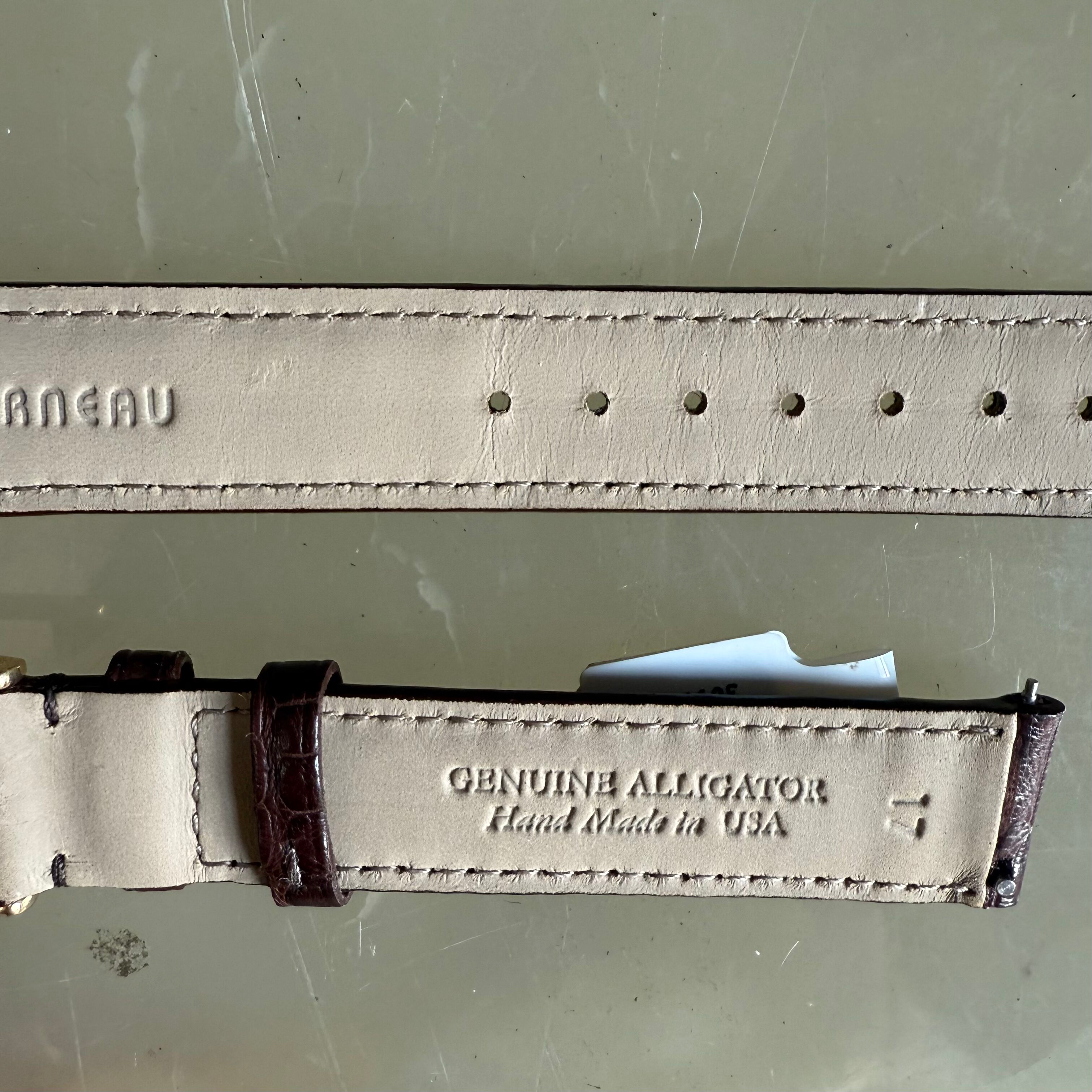 Genuine Alligator Brown Watch Strap Band 17mm Padded & Stitched with Buckle
