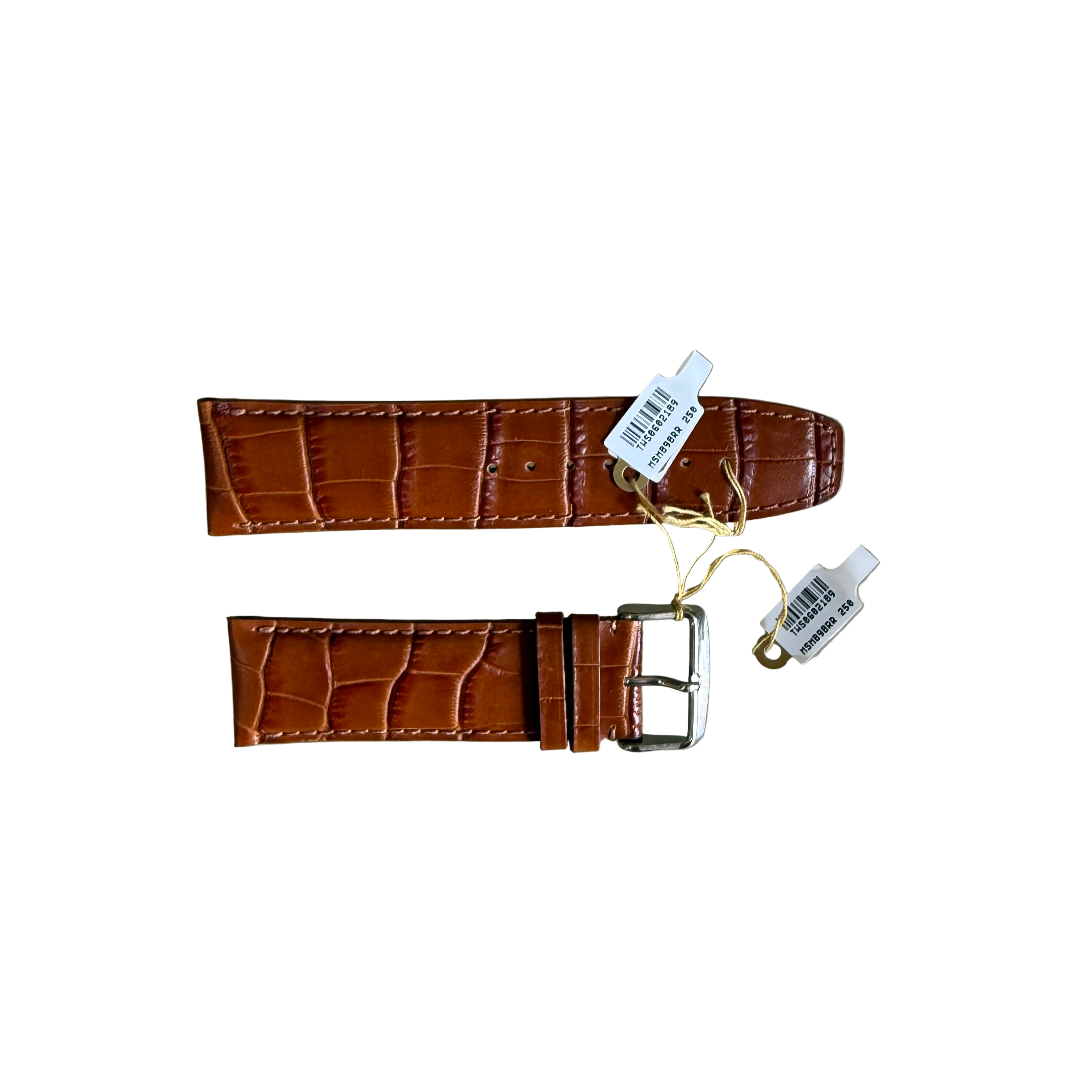 Genuine Alligator Brown Watch Strap Band 25mm Padded & Stitched with Buckle