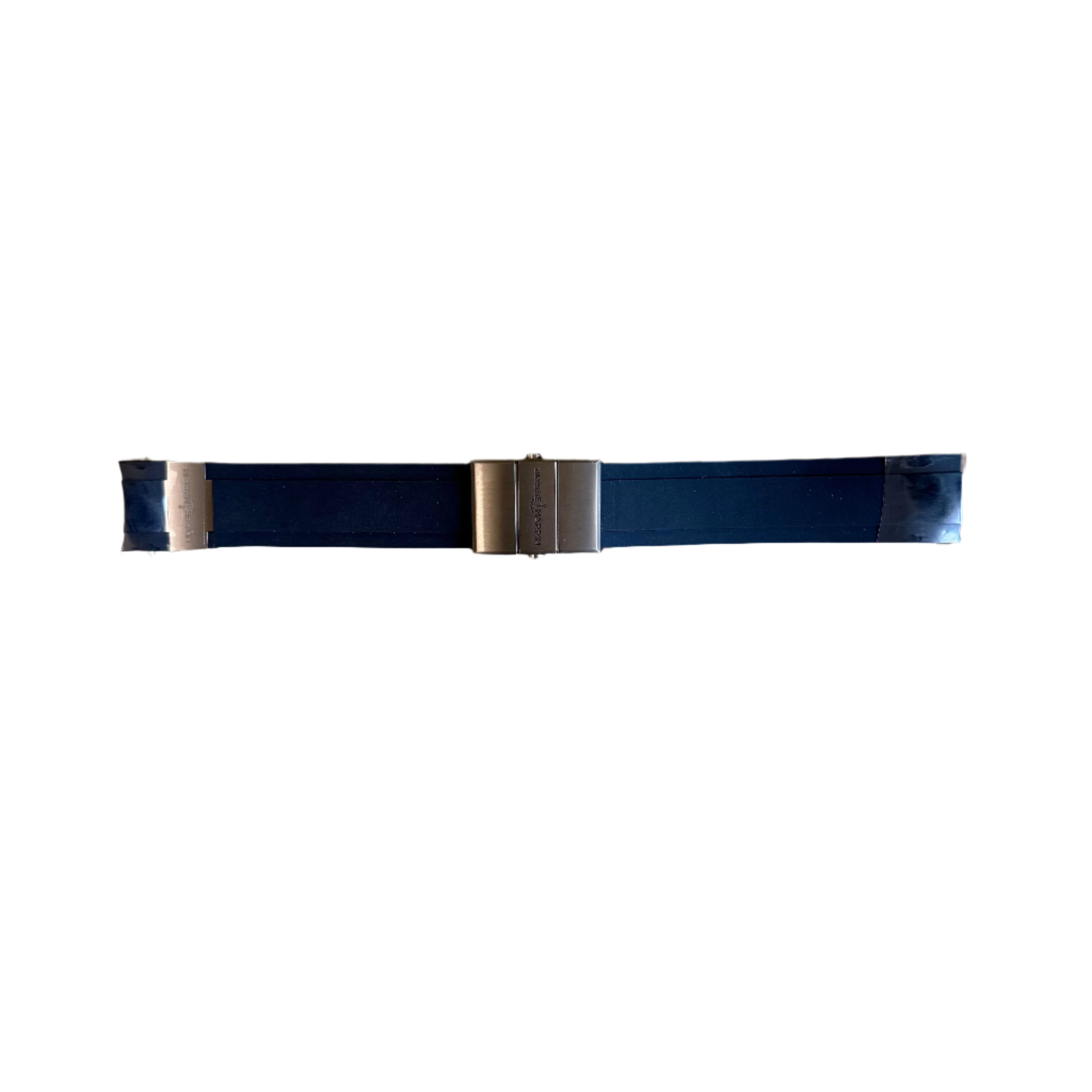 Authentic Ulysse Nardin Rubber Titanium Blue Watch Strap Band 22mm w Deployant Clasp