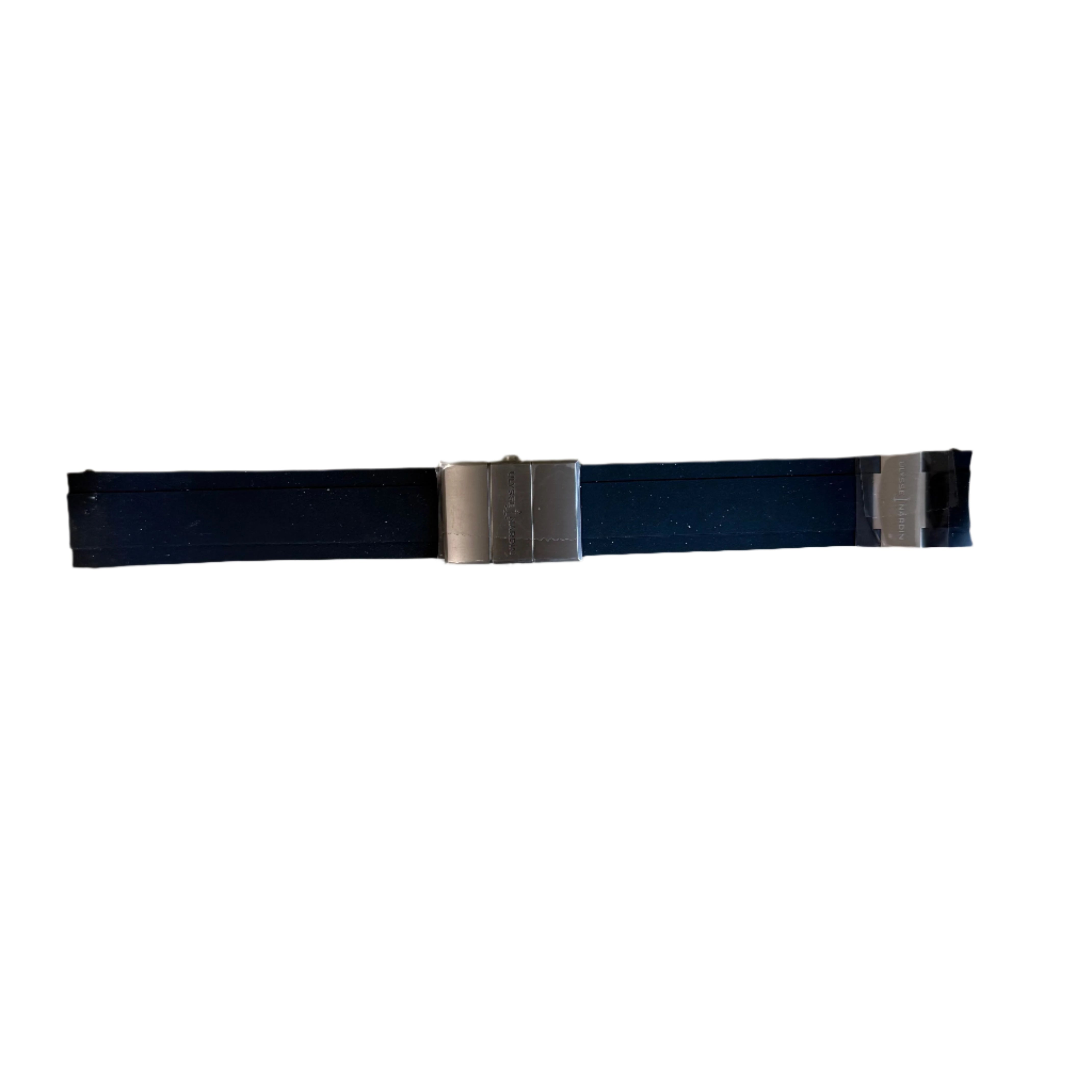 Authentic Ulysse Nardin Rubber Titanium Black Watch Strap Band 22mm w Deployant Clasp
