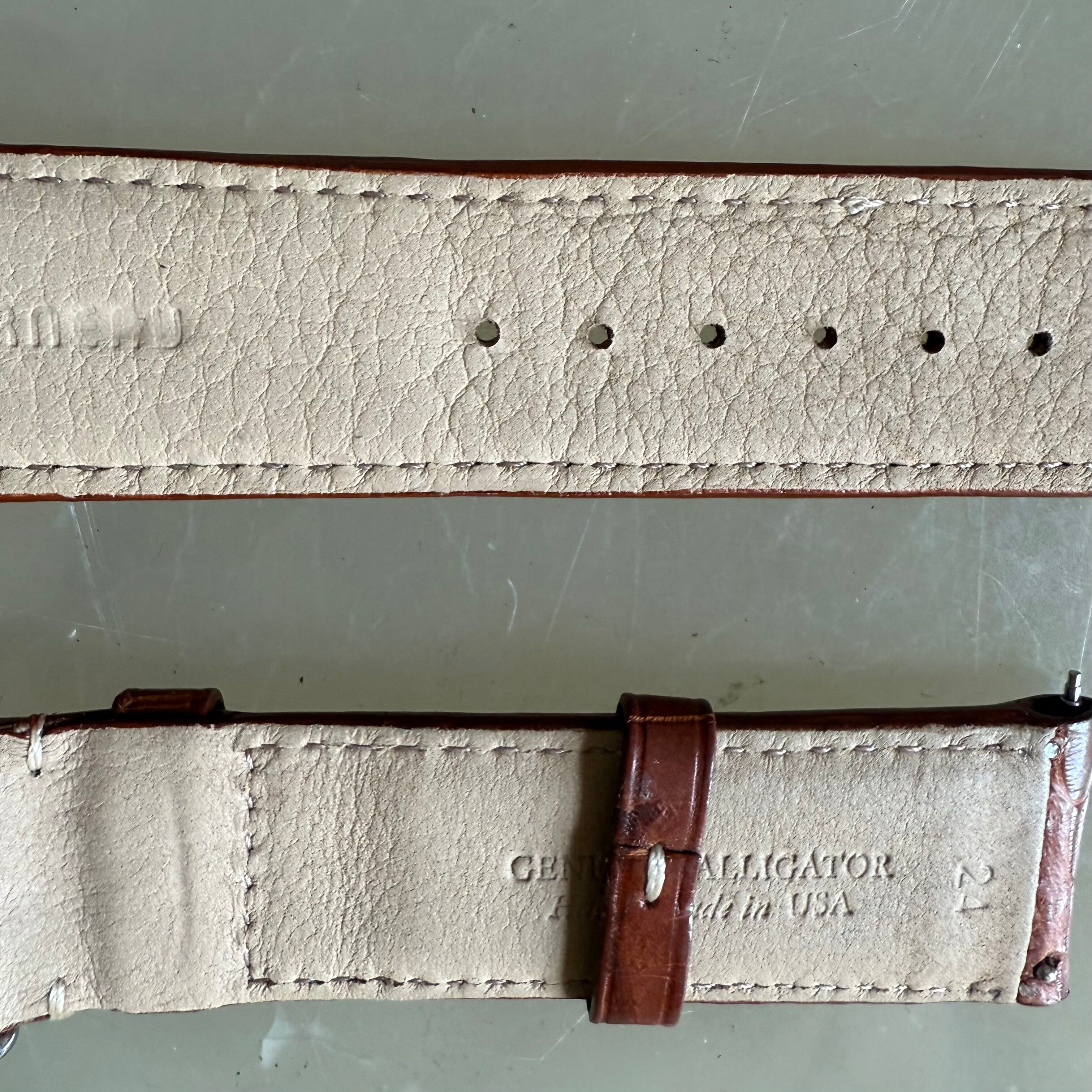 Genuine Alligator Brown Watch Strap Band 24mm Padded & Stitched with Buckle