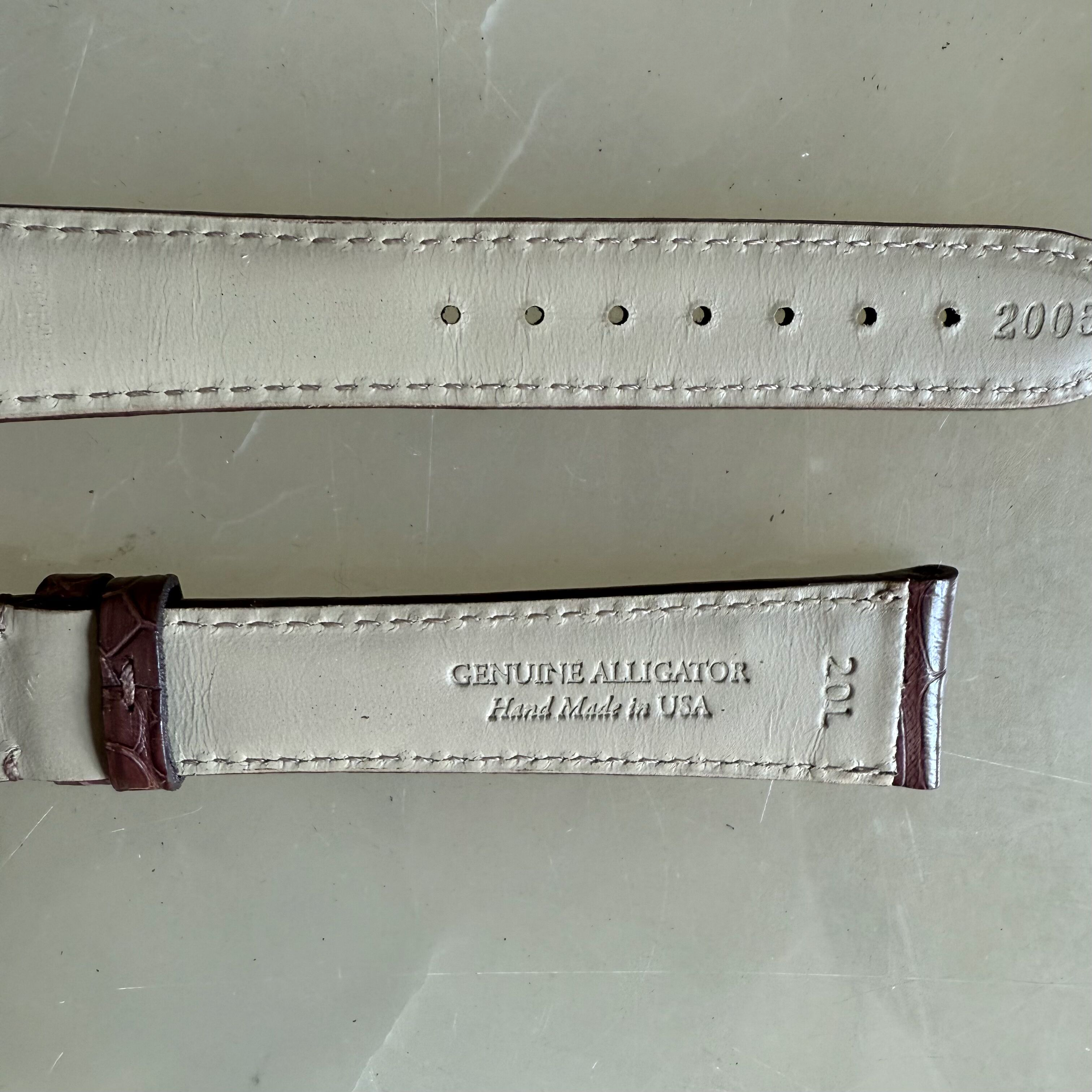 Genuine Alligator Brown Watch Strap Band 20mm Padded & Stitched with Buckle