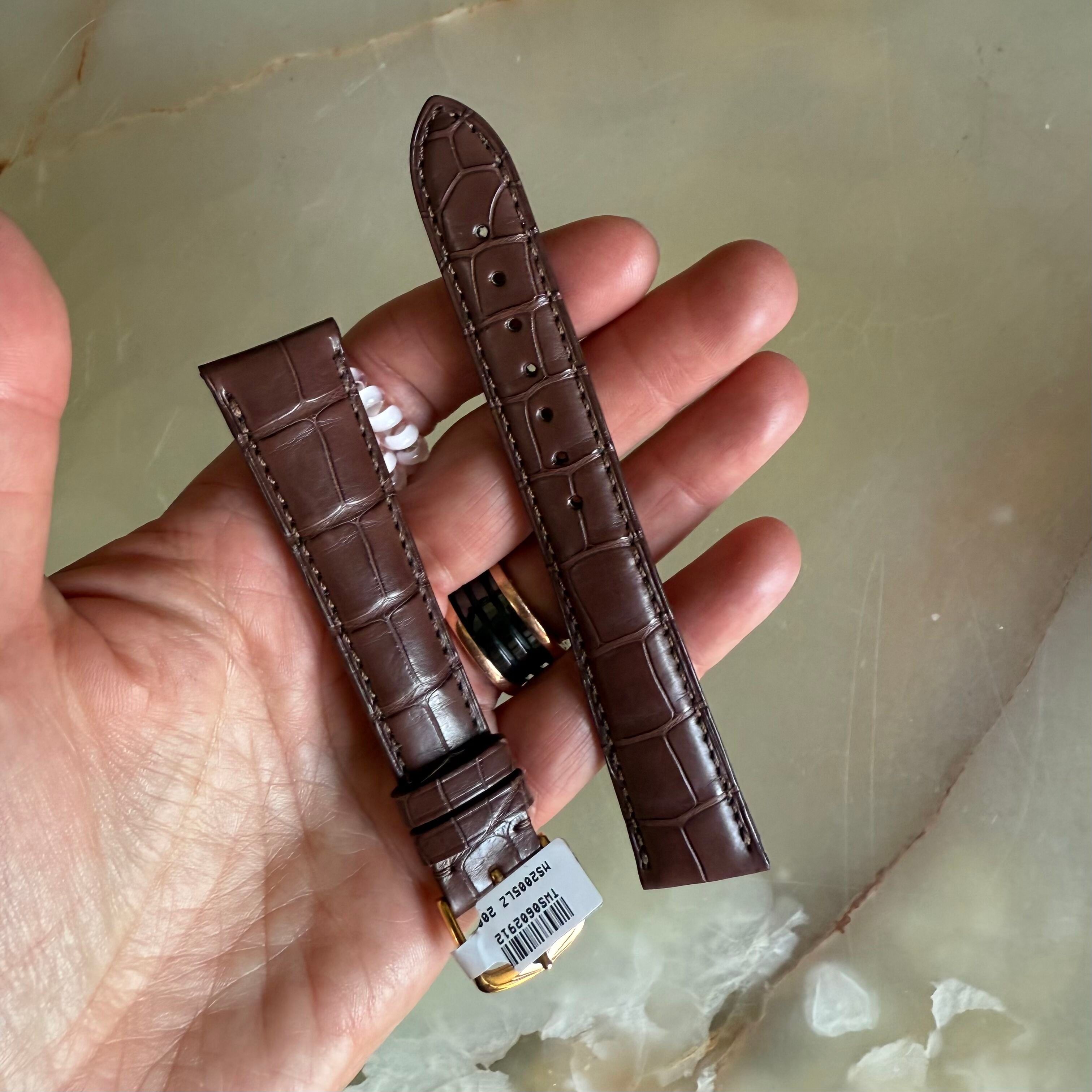 Genuine Alligator Brown Watch Strap Band 20mm Padded & Stitched with Buckle