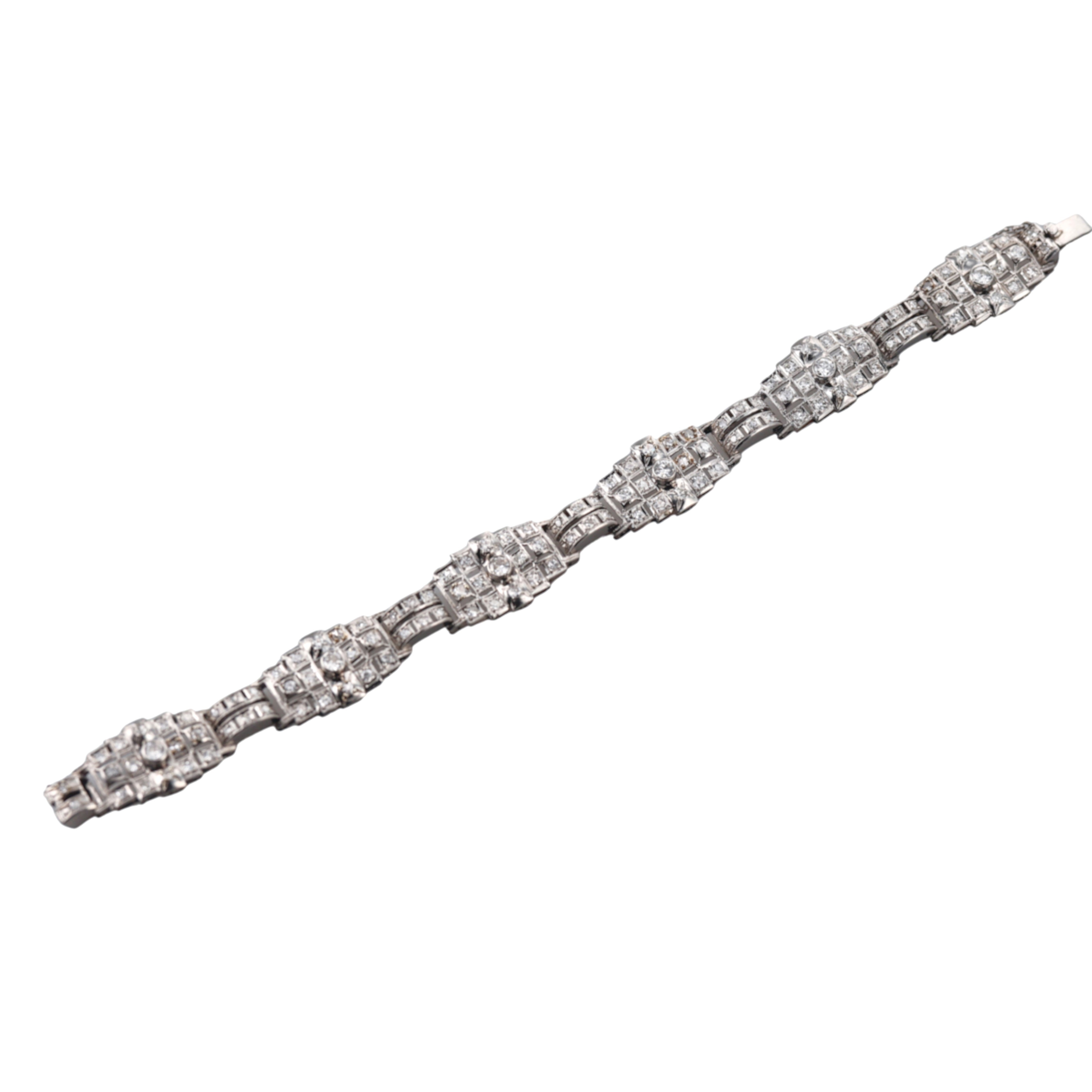 Mid Century Platinum Diamond Bracelet