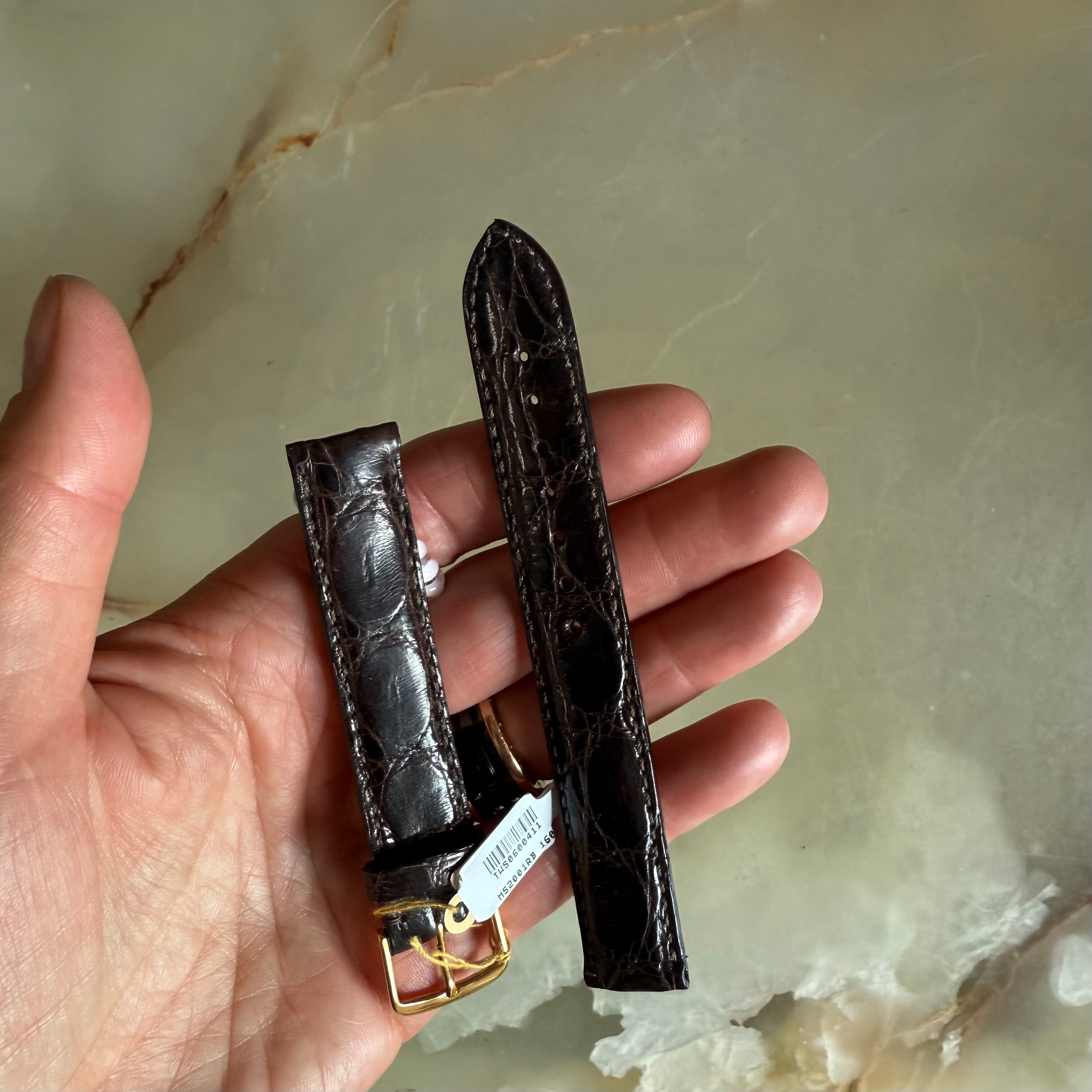 Genuine Crocodile Brown Watch Strap Band 16mm with Buckle