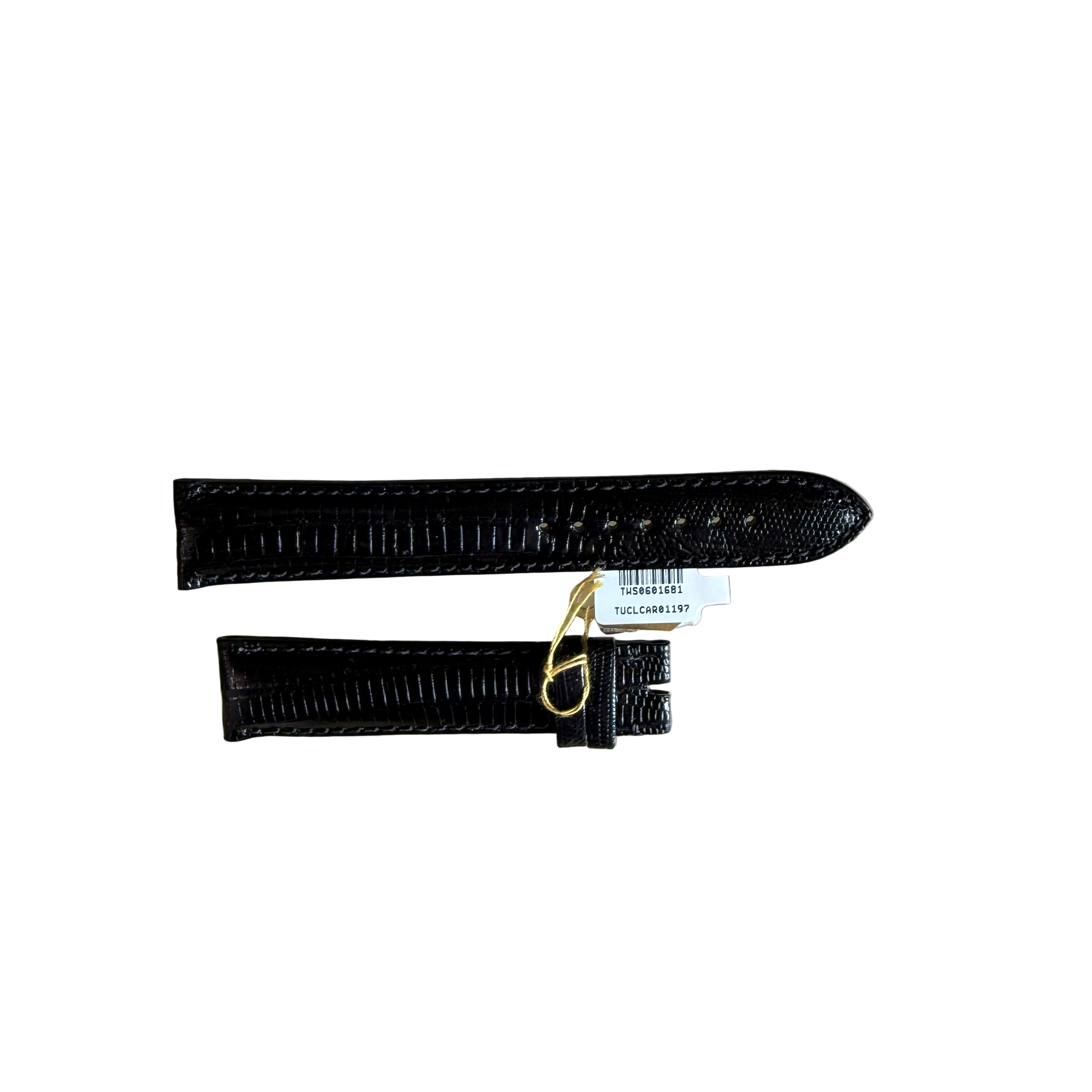 Genuine Lizard Black Watch Strap Band 19mm Padded & Stitched