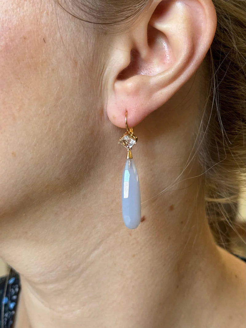 Mimi Milano Jasmine Prasiolite Pearl Diamond Gold Earrings