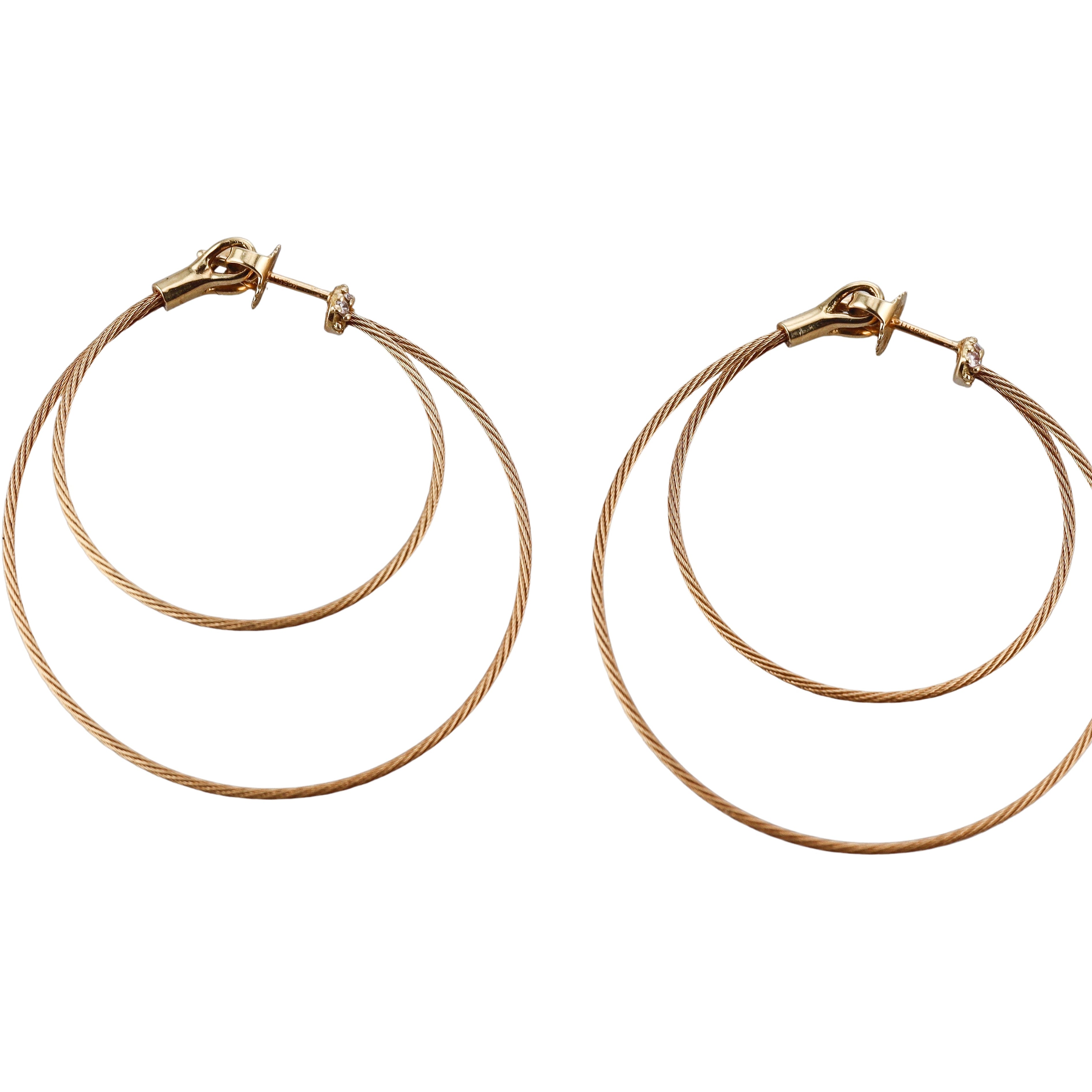Paul Morelli Double Unity Hoop 18k Diamond Earrings