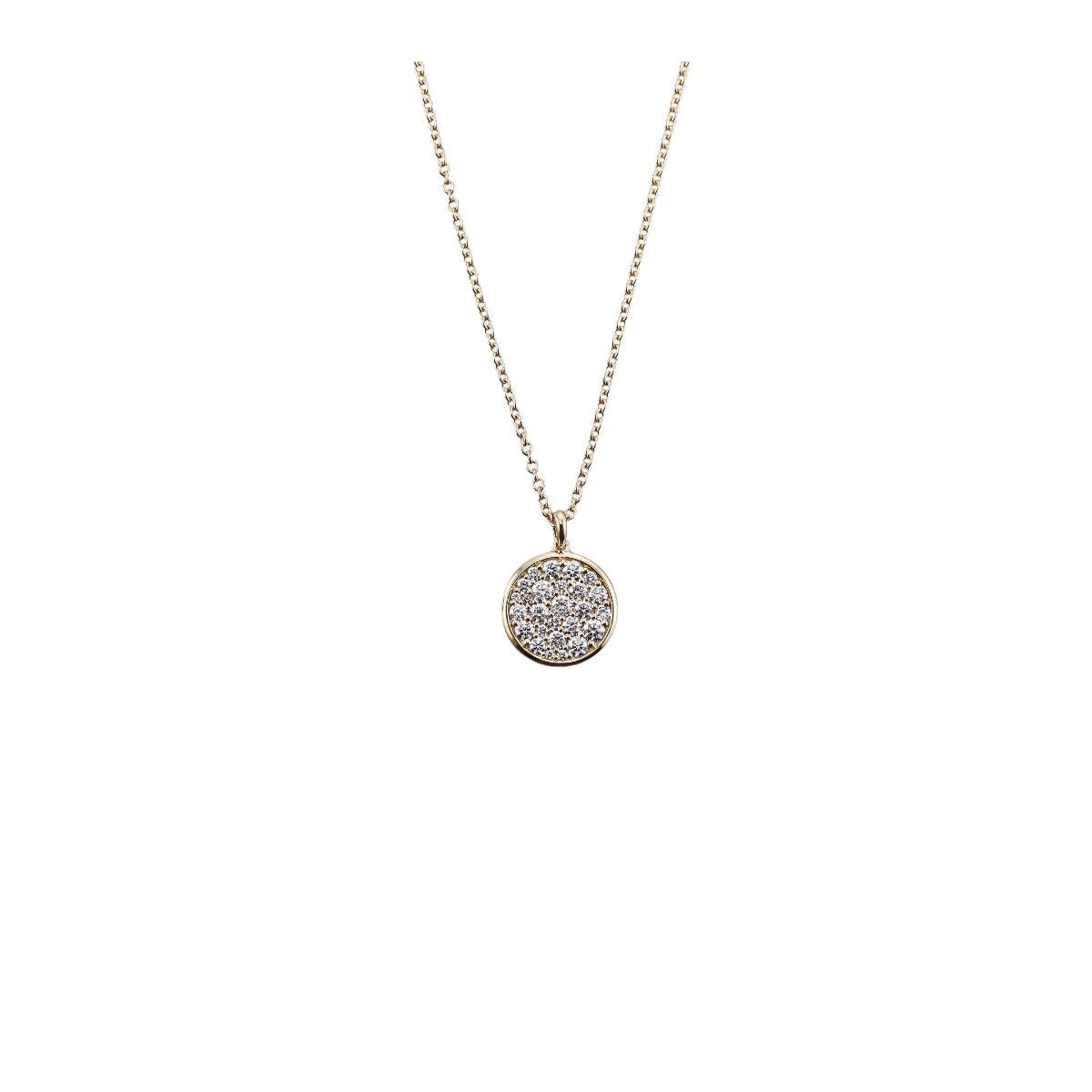 Memoire Luna 18k Gold Diamond Medallion Pendant Necklace