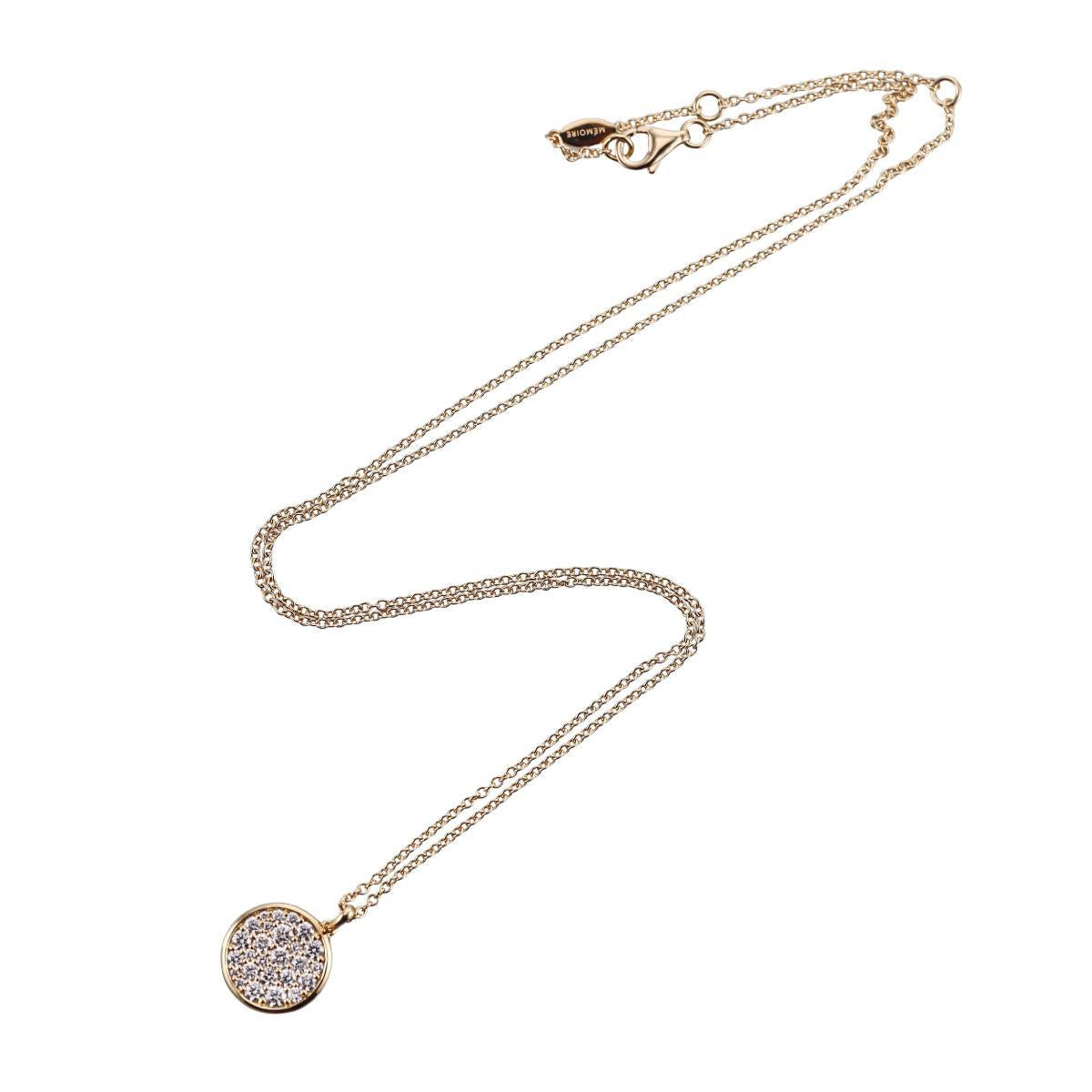Memoire Luna 18k Gold Diamond Medallion Pendant Necklace