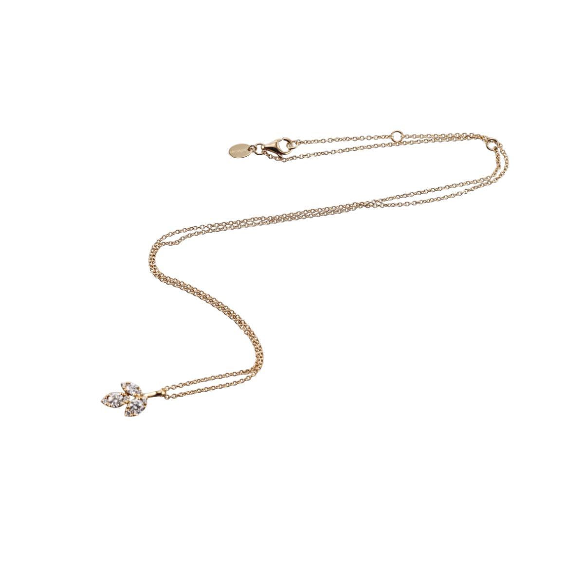 Memoire Vintage Petal 18k Gold Diamond Pendant Necklace
