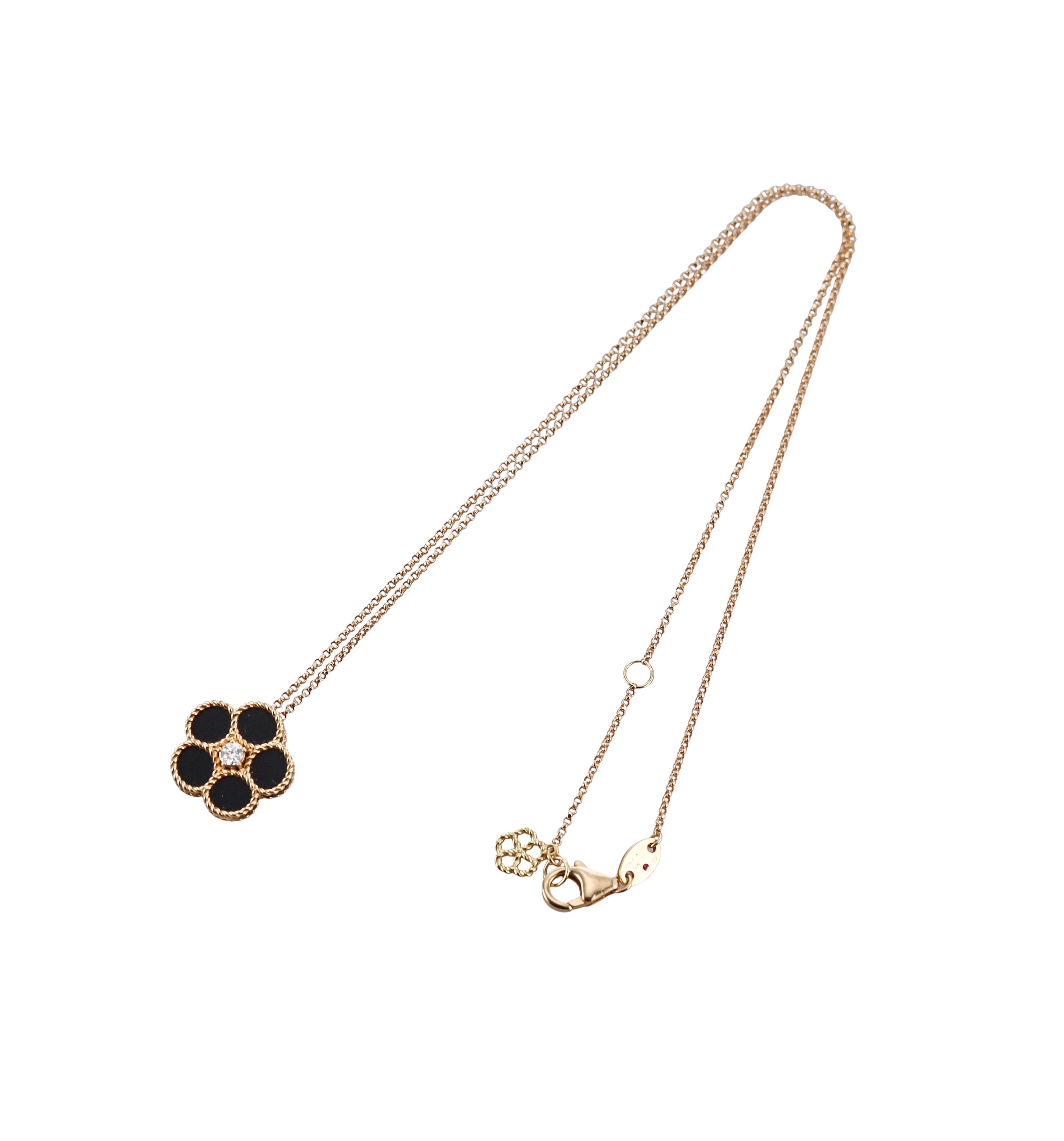 Roberto Coin "Daisy" 18kt Diamond Black Onyx Pendant Necklace