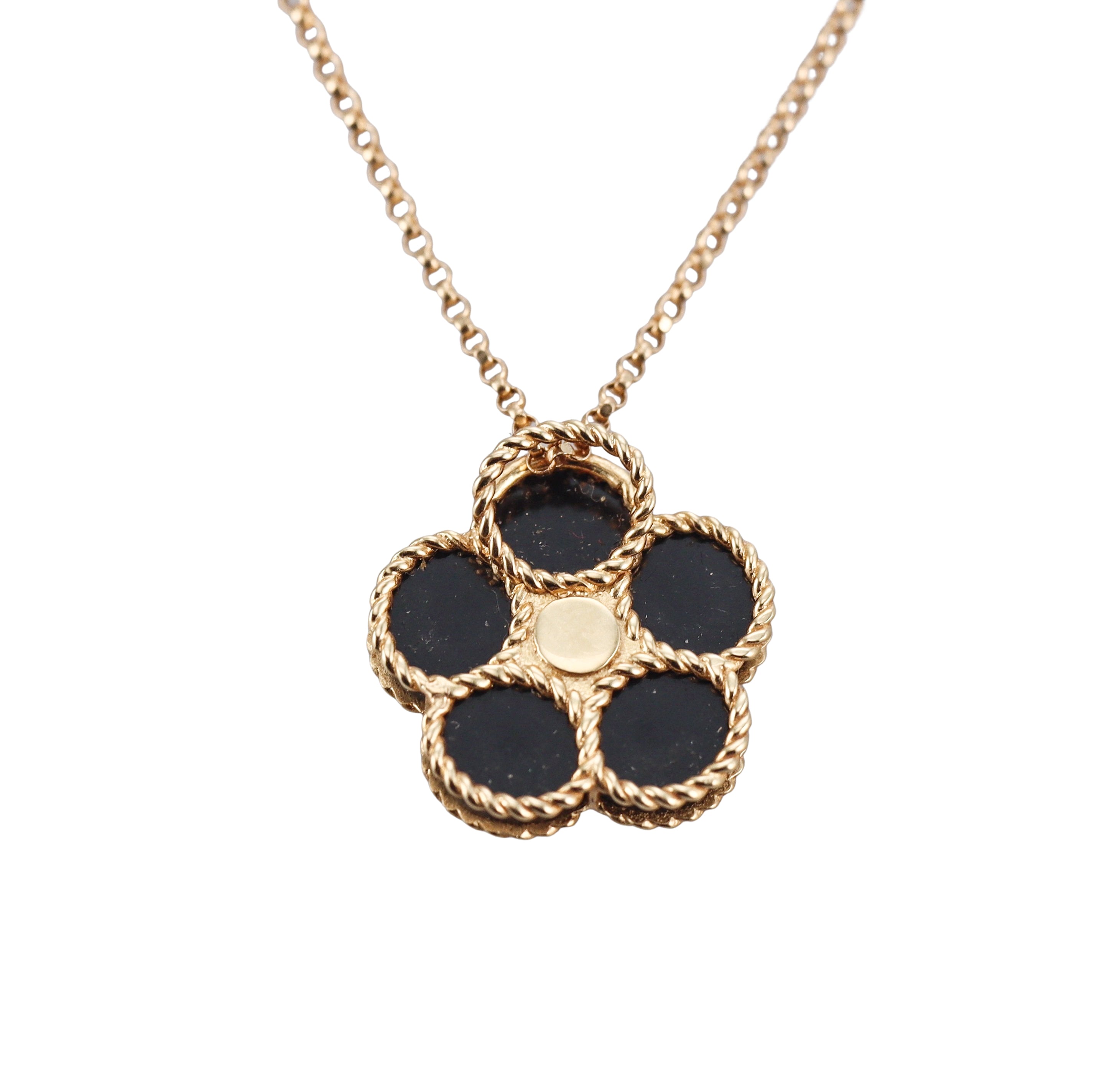 Roberto Coin "Daisy" 18kt Diamond Black Onyx Pendant Necklace