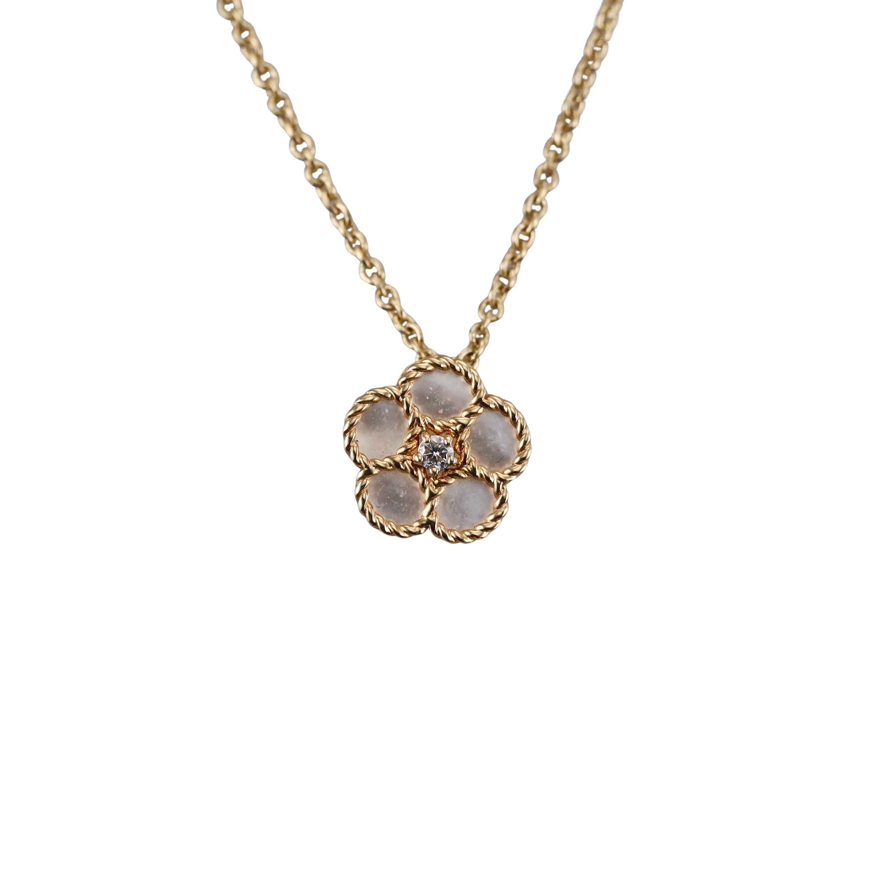 Roberto Coin "Daisy" 18kt Mother of Pearl Diamond Pendant Necklace