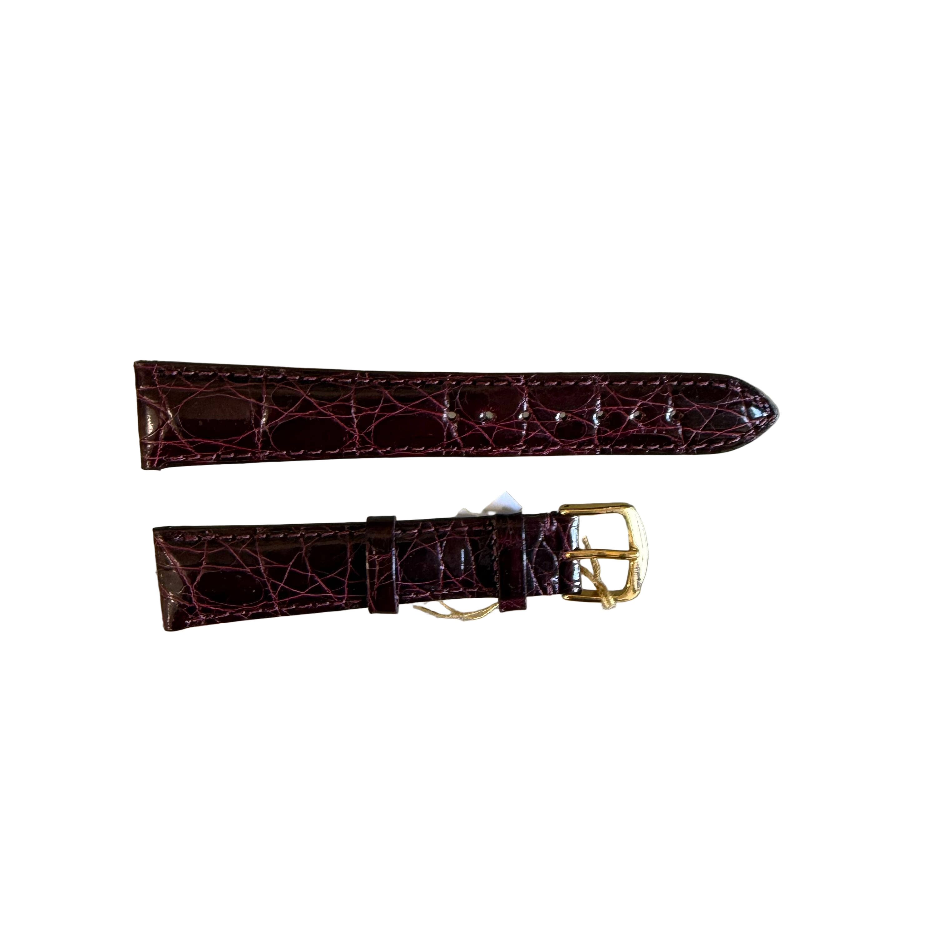 Genuine Crocodile Burgundy Watch Strap Band 20mm Padded & Stitched w Buckle