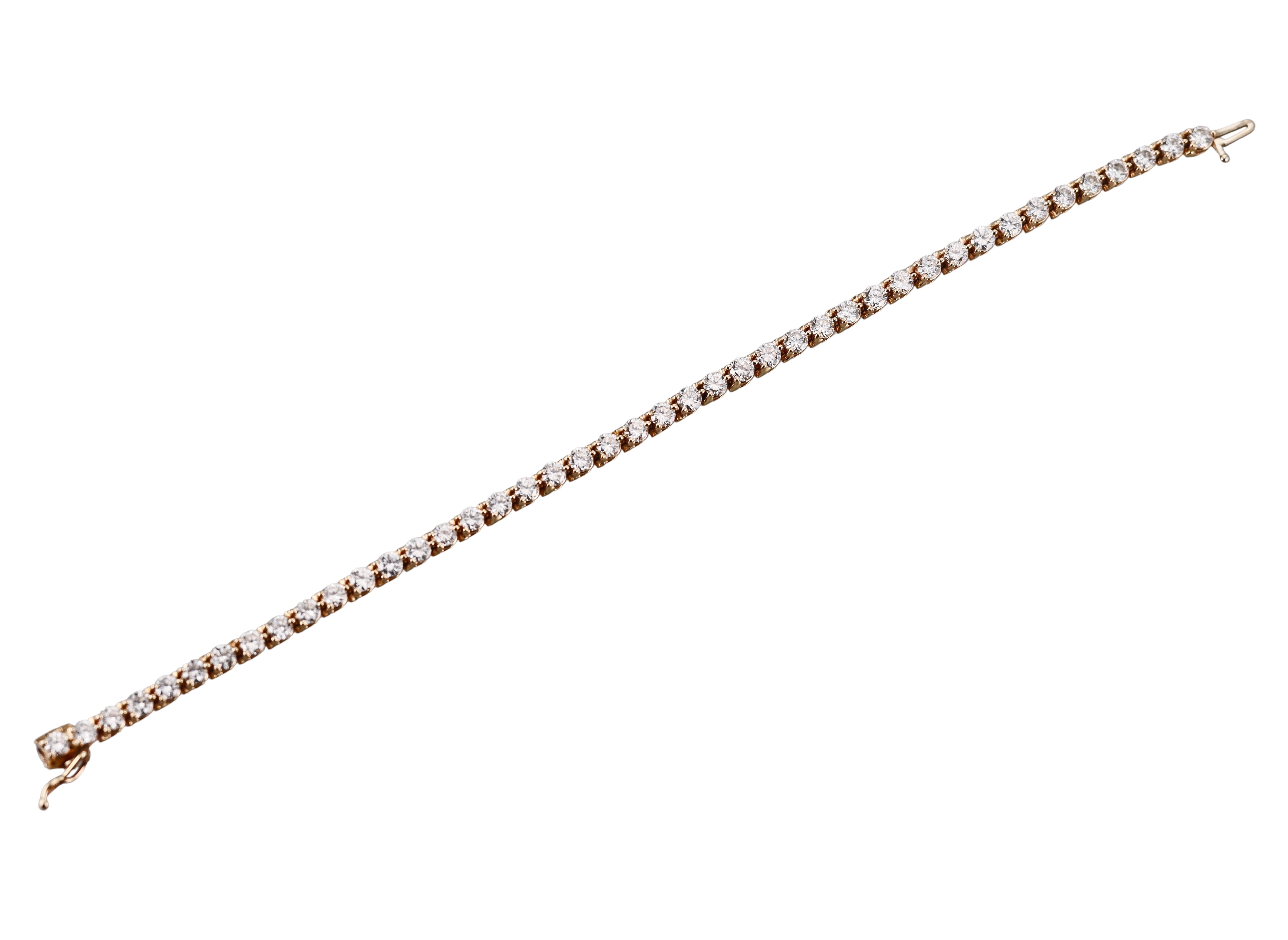14k Yellow Gold 7.00ct Diamond Tennis Bracelet