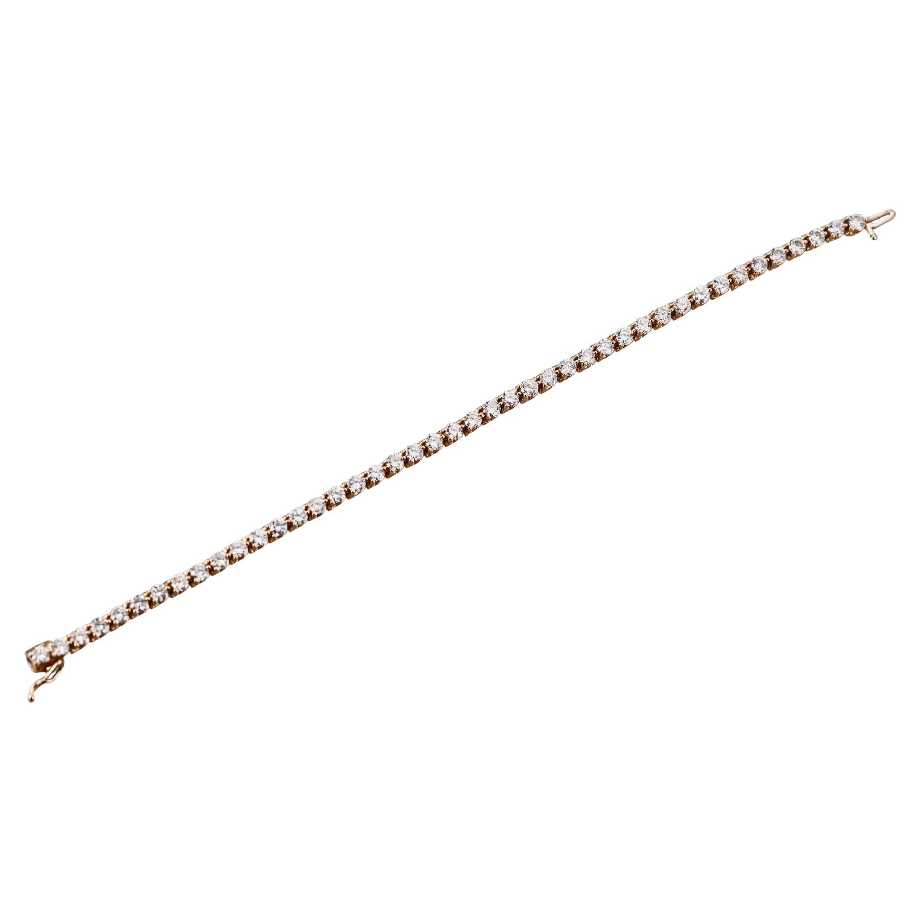 14k Yellow Gold 7.00ct Diamond Tennis Bracelet