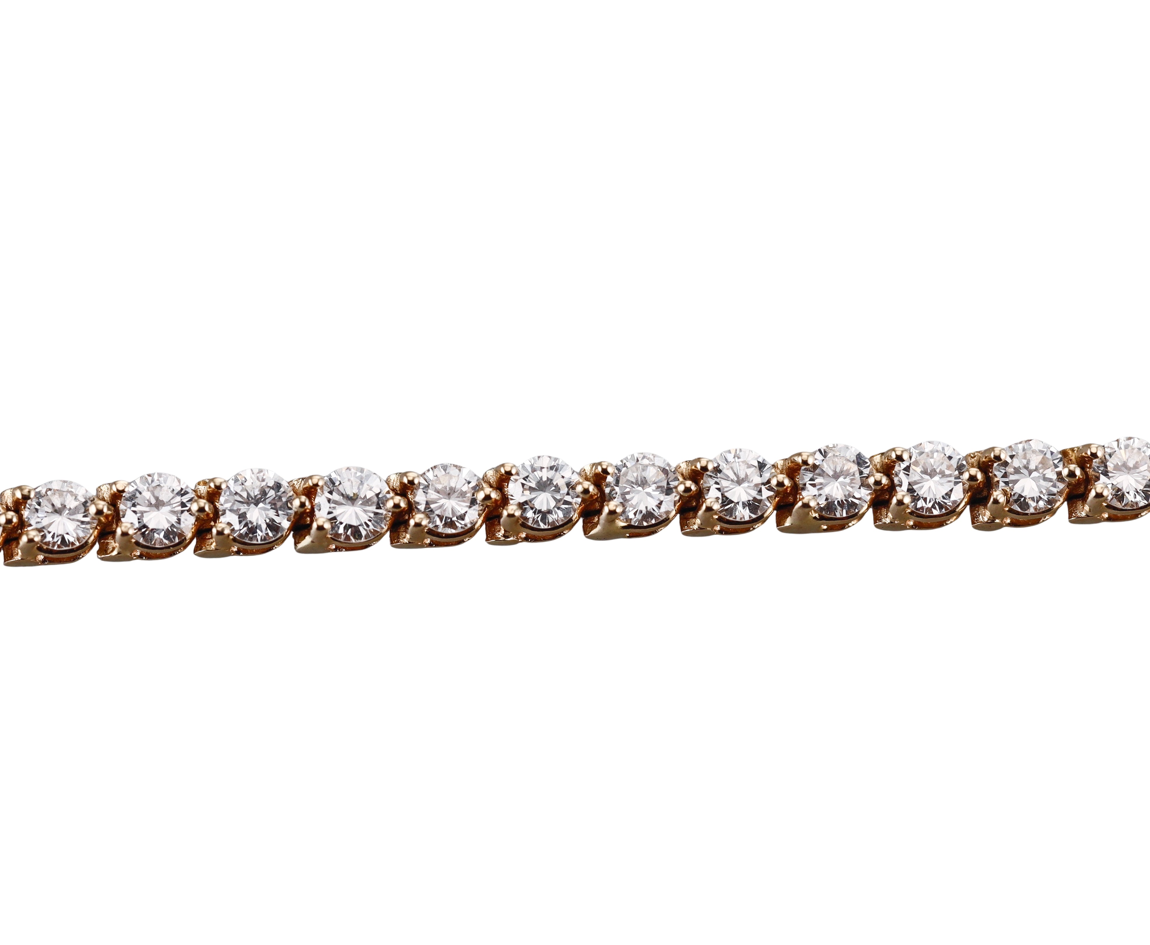 14k Yellow Gold 7.00ct Diamond Tennis Bracelet