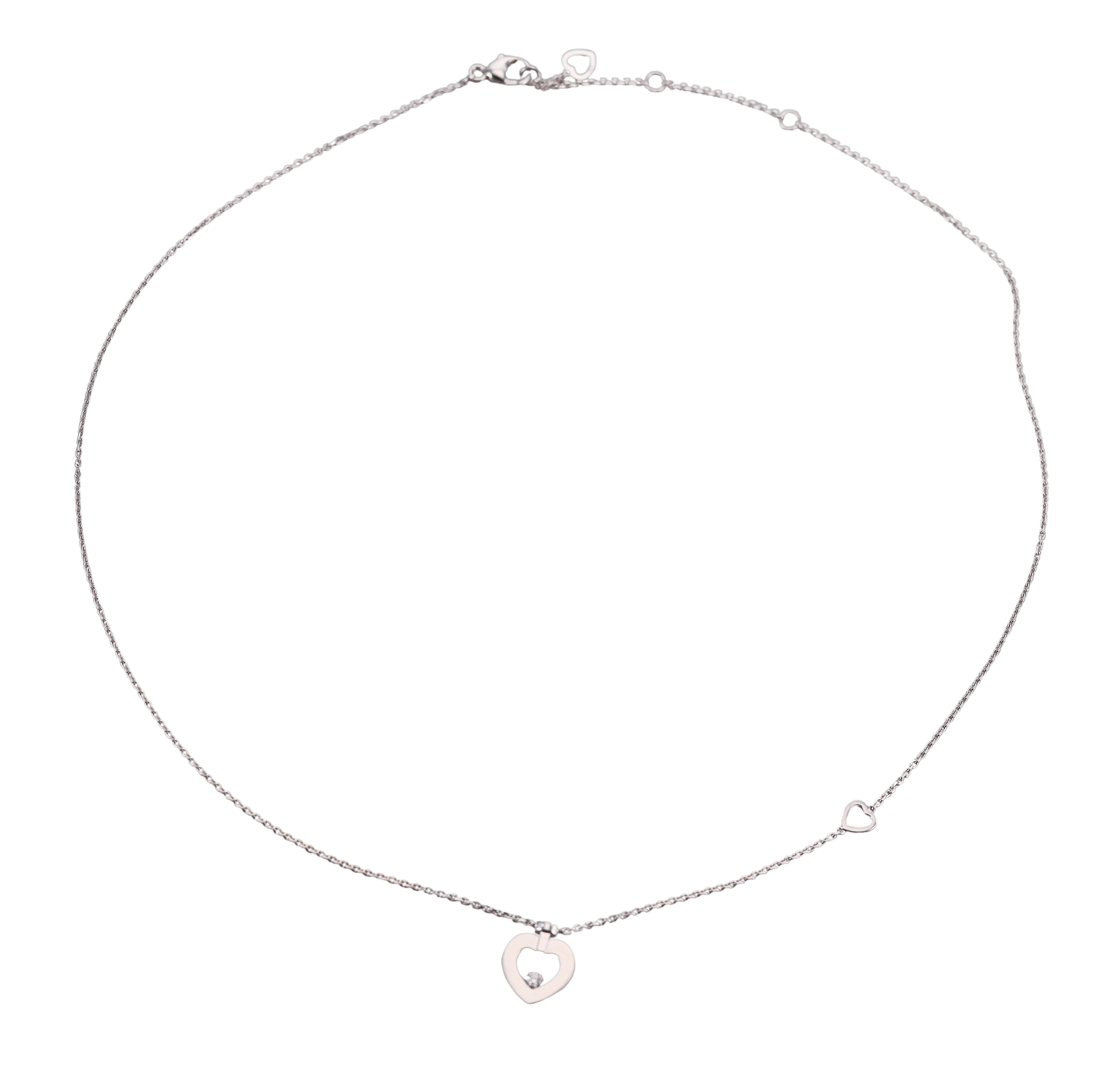 Fred Pretty Woman 18k White Gold Diamond Heart Necklace XS