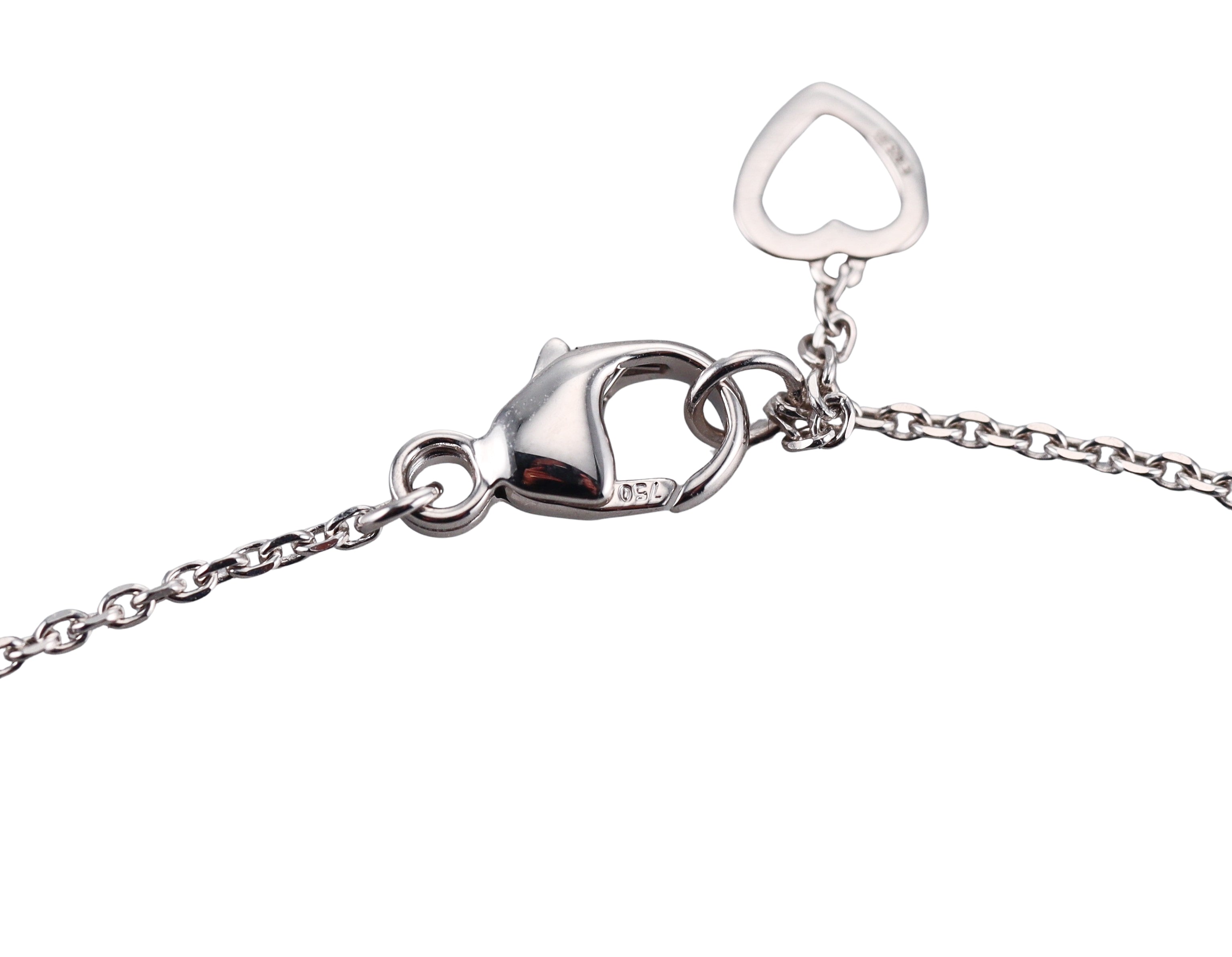 Fred Pretty Woman 18k White Gold Diamond Heart Necklace XS