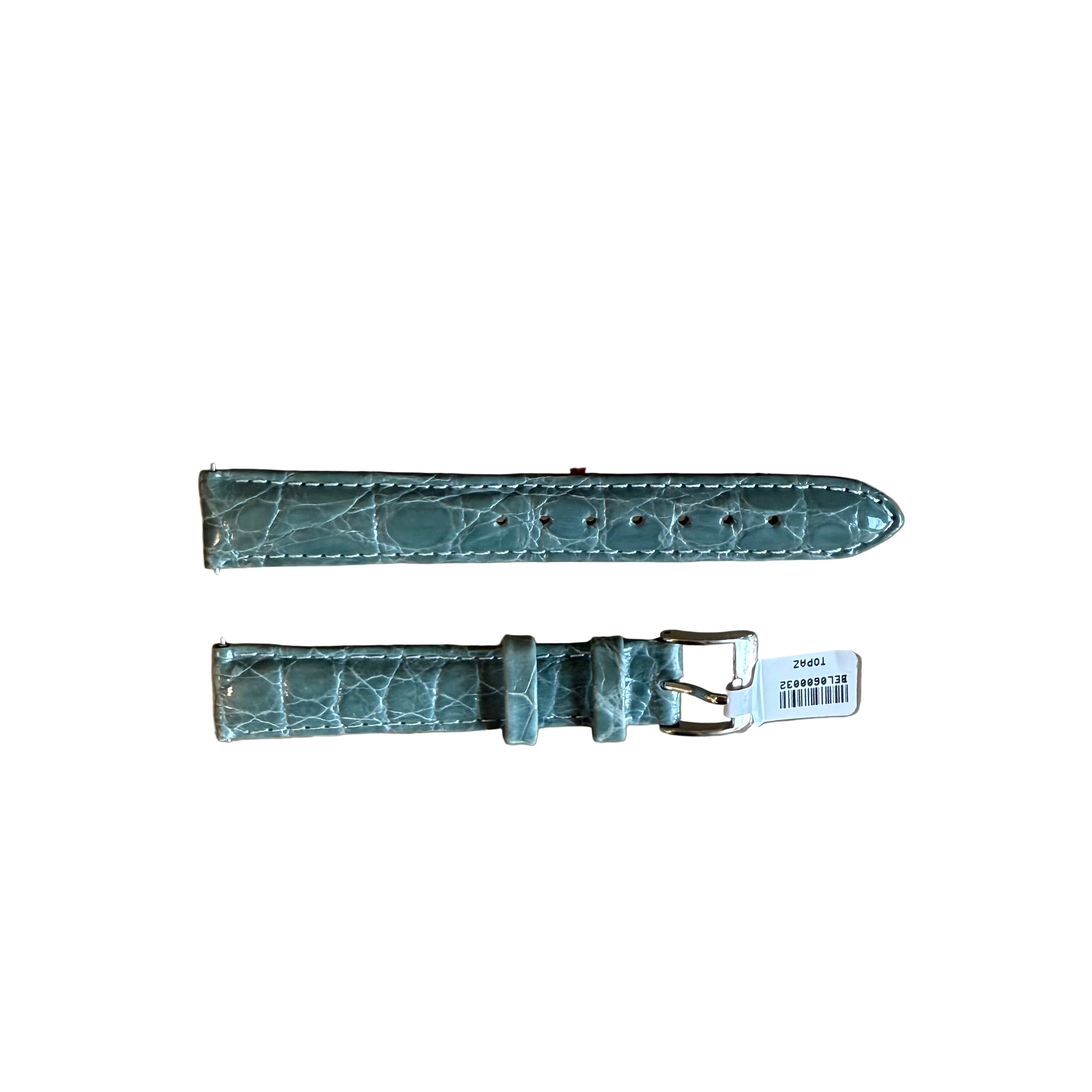 Genuine Crocodile Gray Watch Strap Band 15mm Padded & Stitched w Buckle