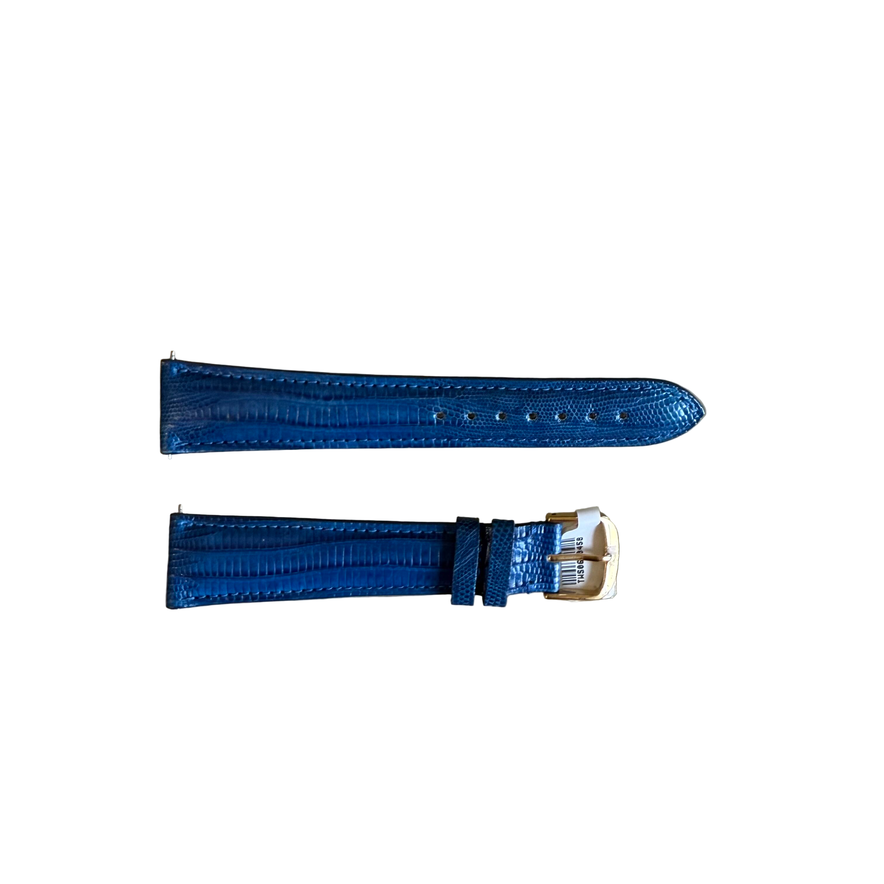 Genuine Lizard Blue Watch Strap Band 20mm Padded & Stitched w Buckle