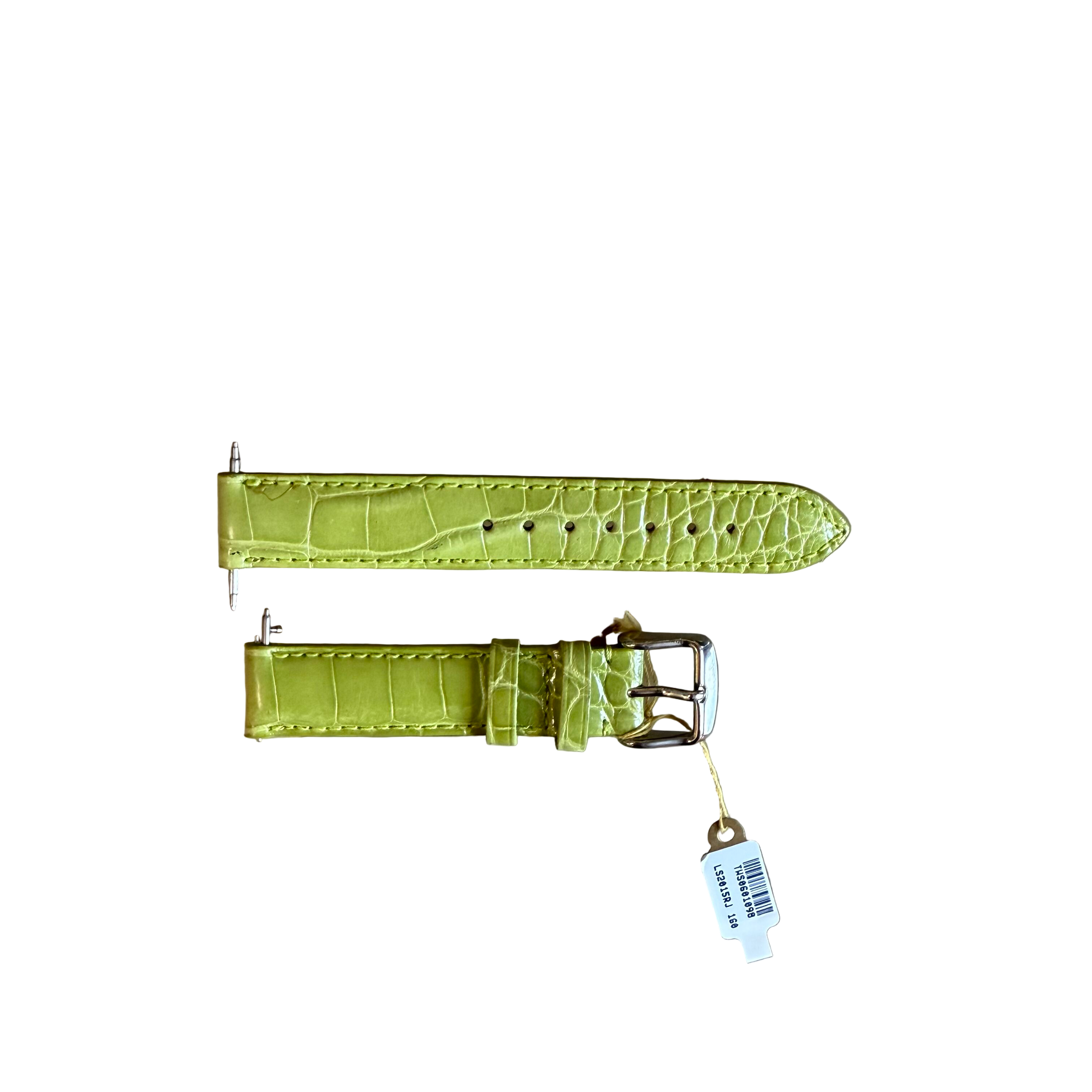 Genuine Alligator Green Watch Strap Band 16mm Padded & Stitched w Buckle