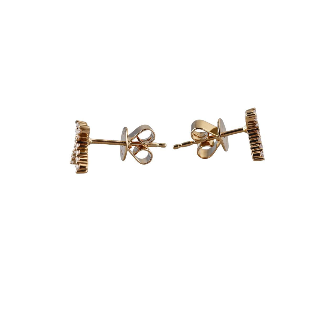 Memoire Luna 18k Gold Diamond Cross Stud Earrings