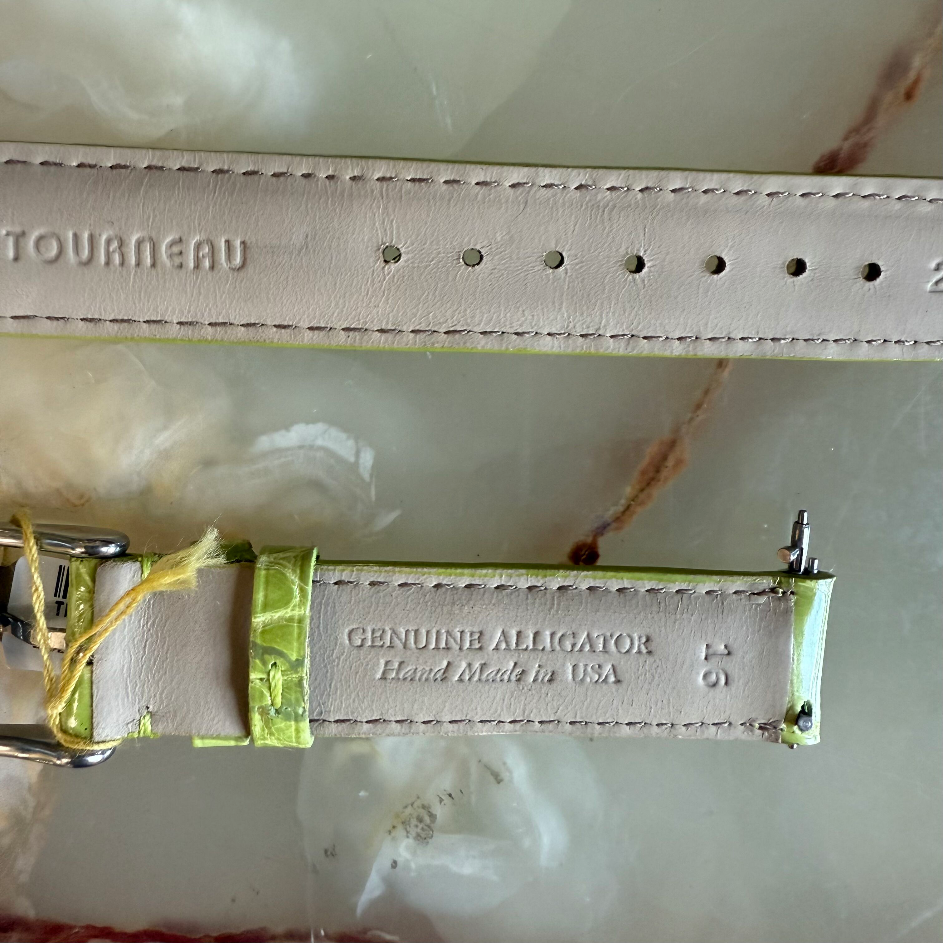 Genuine Alligator Green Watch Strap Band 16mm Padded & Stitched w Buckle