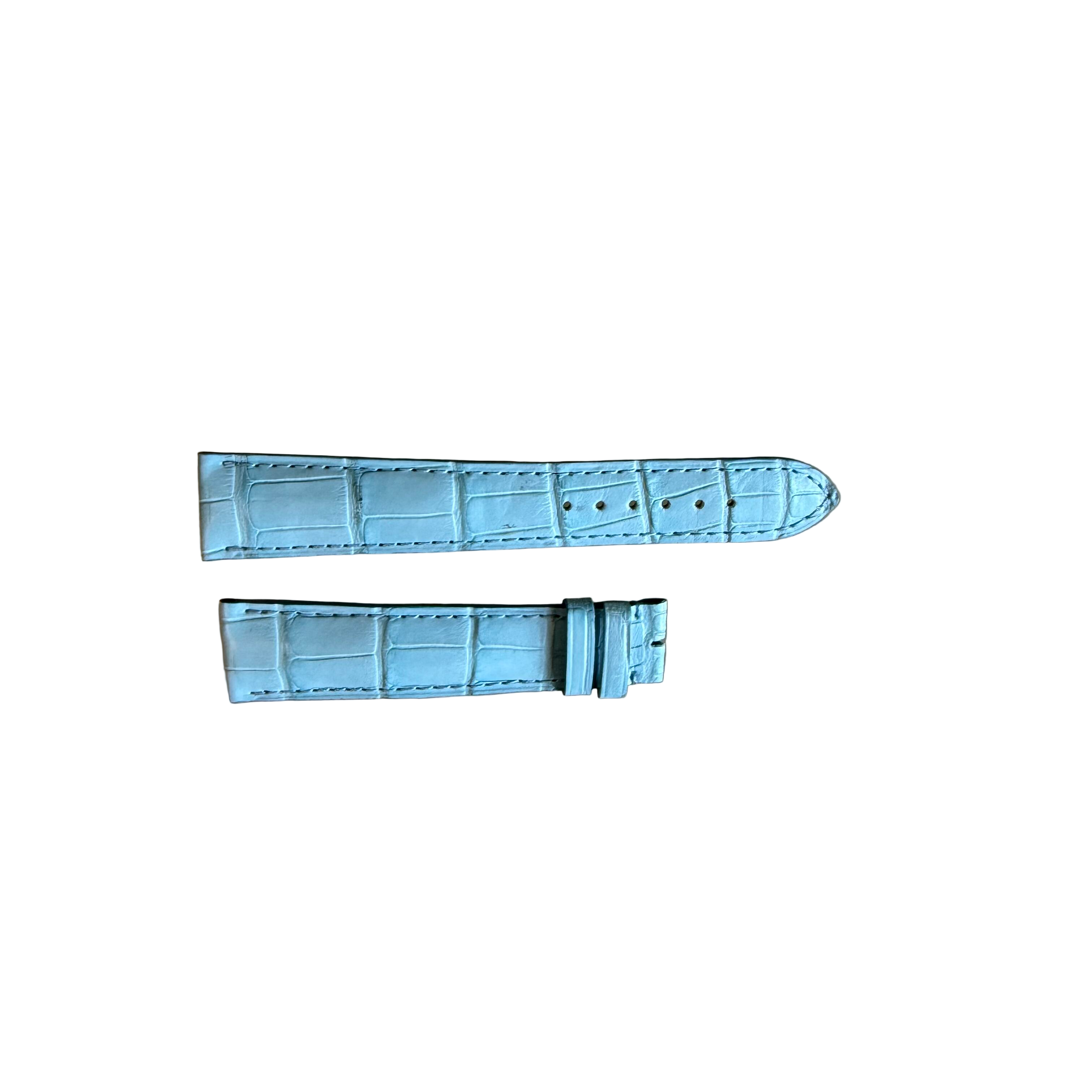 Genuine Alligator Blue Watch Strap Band 19mm Padded & Stitched