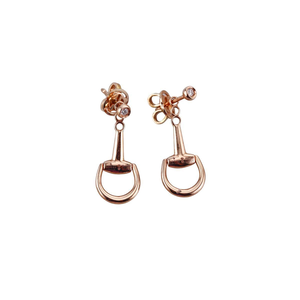 Gucci Horsebit 18K Gold Diamond Multi Way Earrings