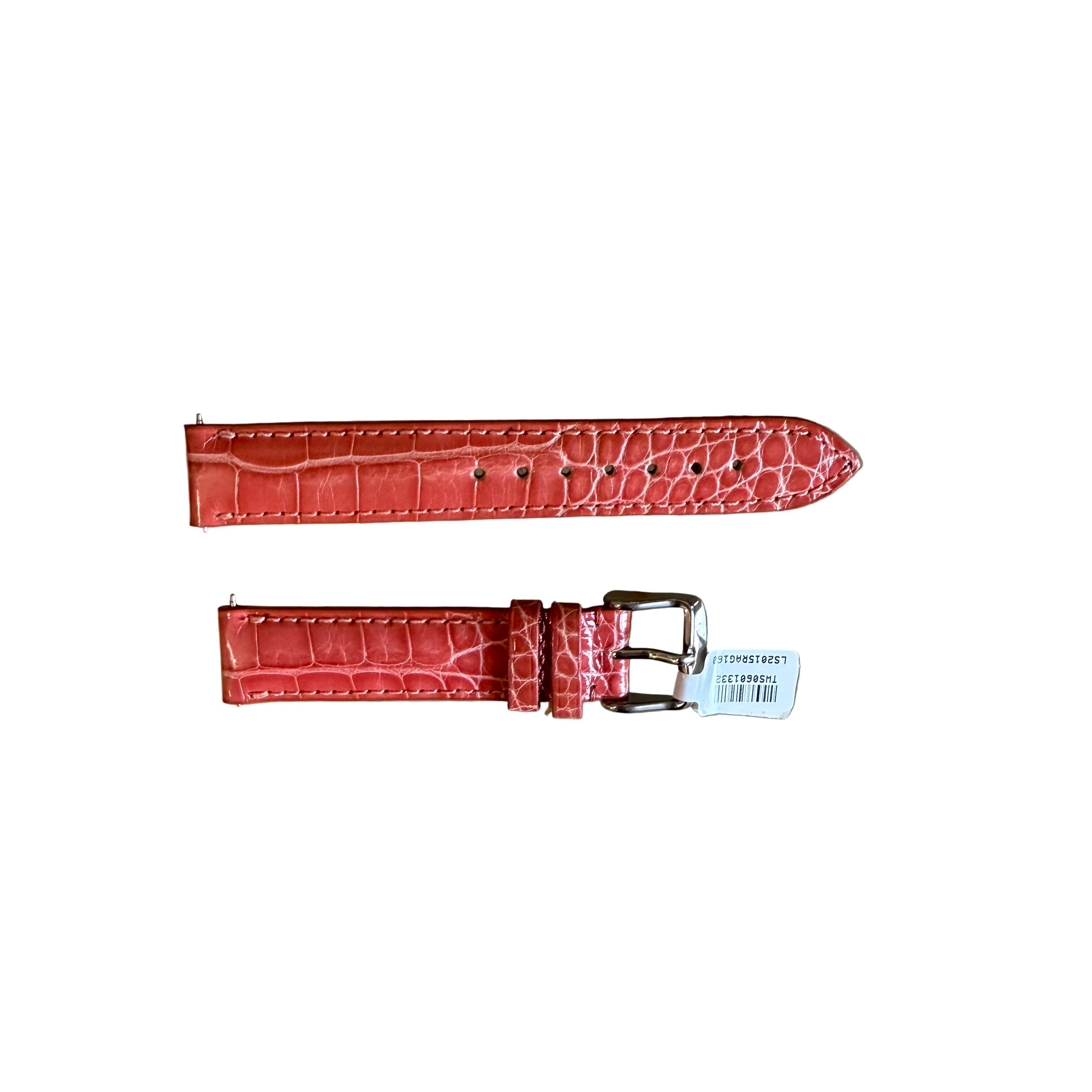 Genuine Alligator Peach Watch Strap Band 16mm Padded & Stitched w Buckle