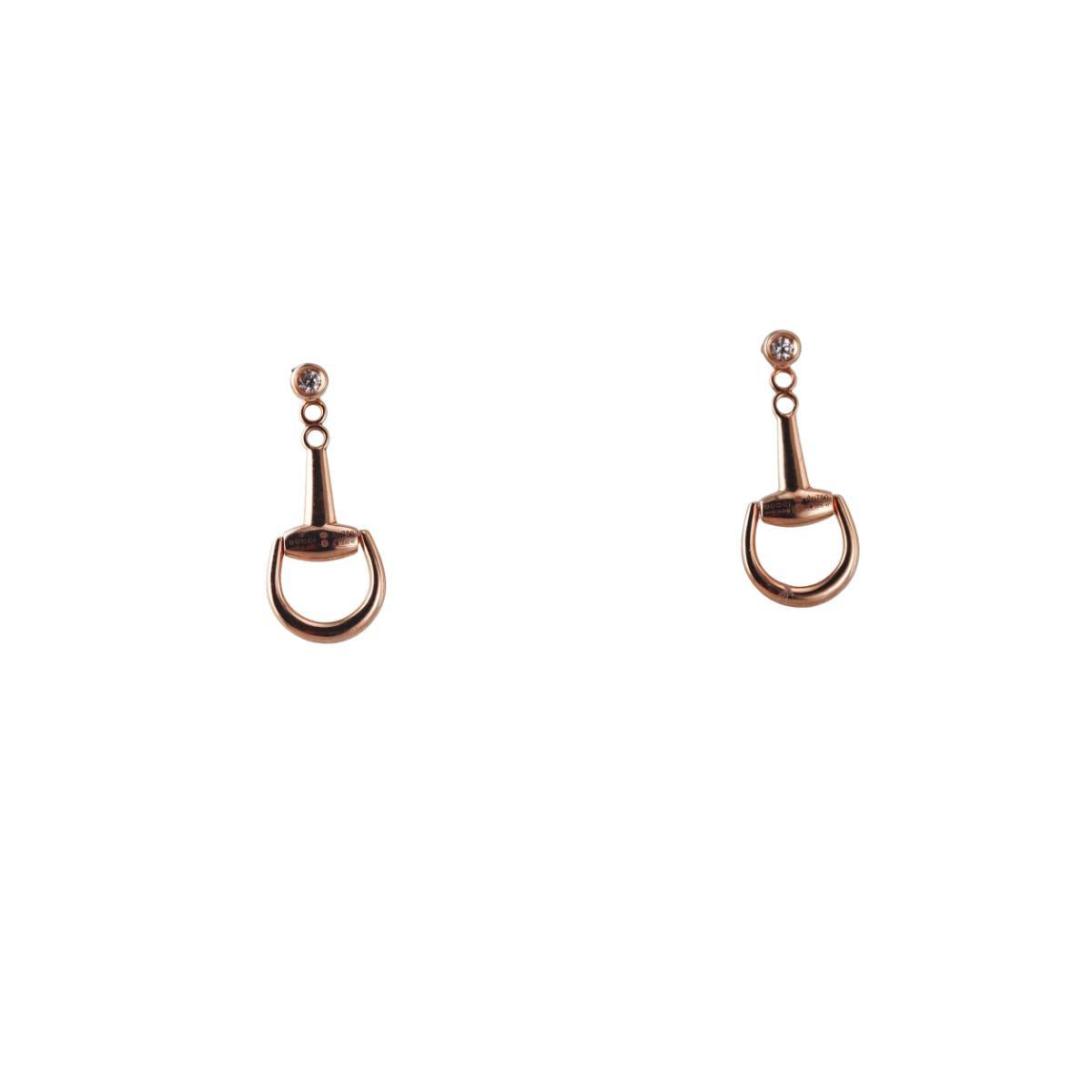 Gucci Horsebit 18K Gold Diamond Multi Way Earrings