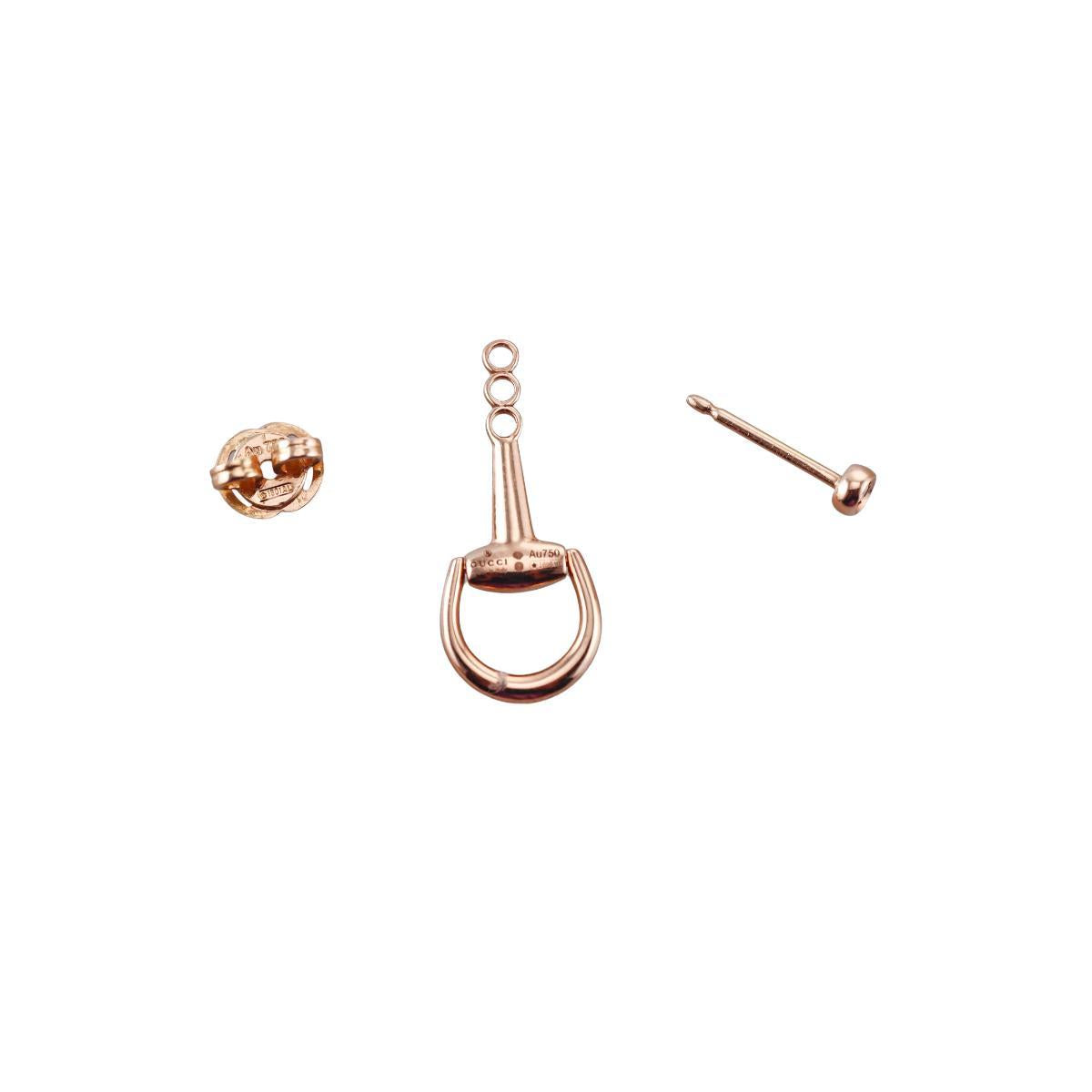 Gucci Horsebit 18K Gold Diamond Multi Way Earrings