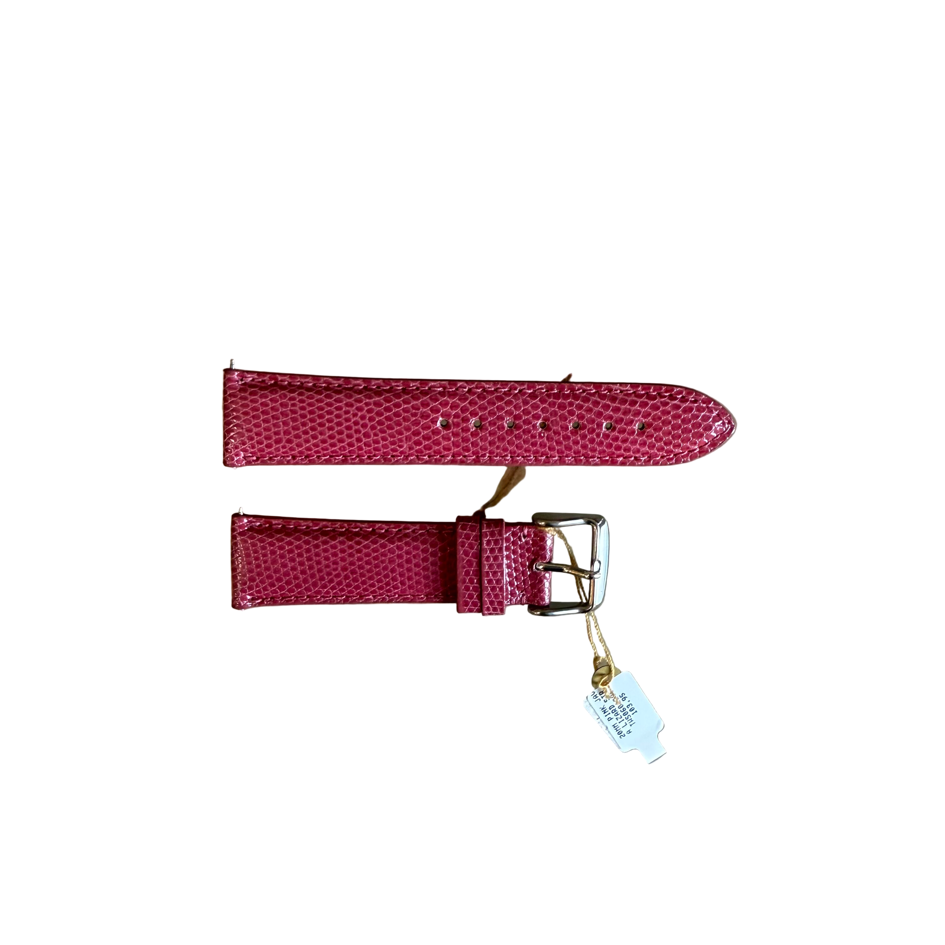 Genuine Alligator Pink Watch Strap Band 20mm Padded & Stitched w Buckle