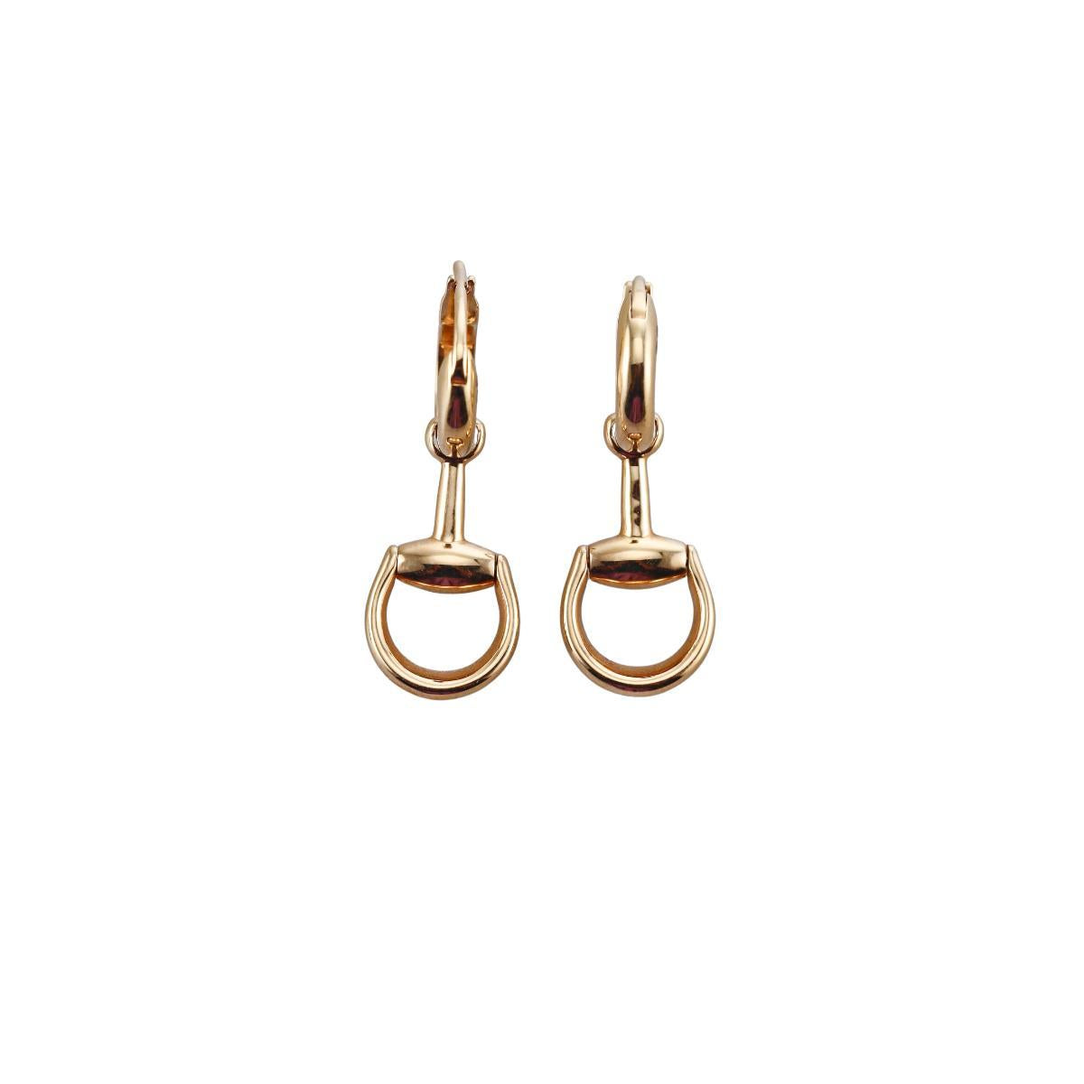 Gucci Horsebit 18K Gold Drop Earrings