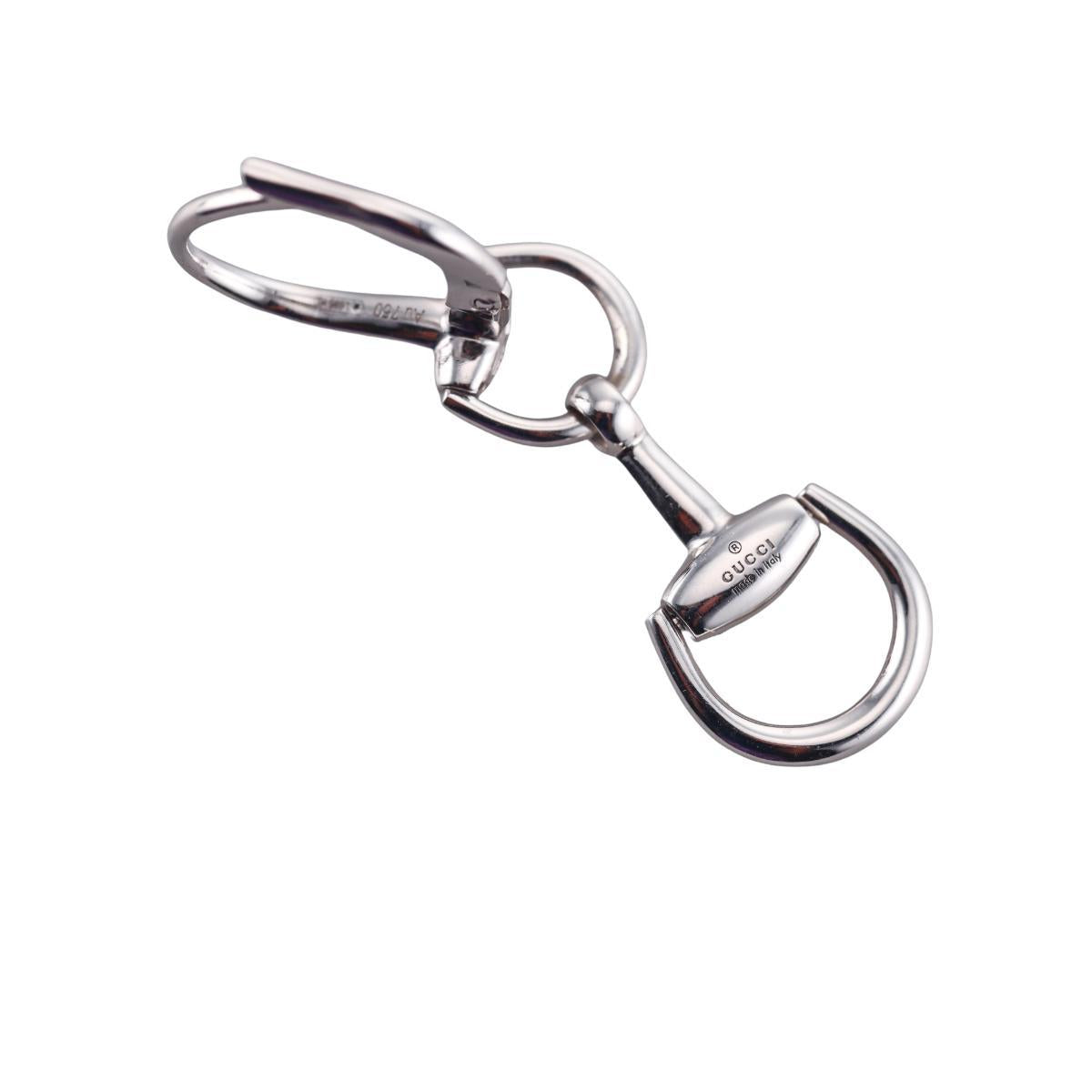 Gucci Horsebit 18K Gold Diamond Drop Earrings