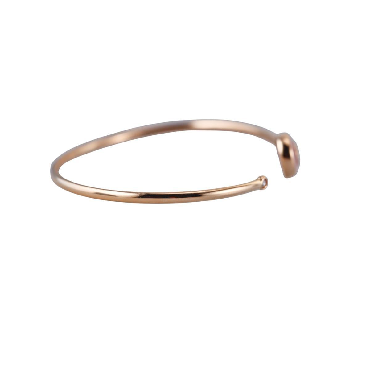 Gucci Interlocking G 18K Gold Diamond Pink Opal Bracelet Size 16