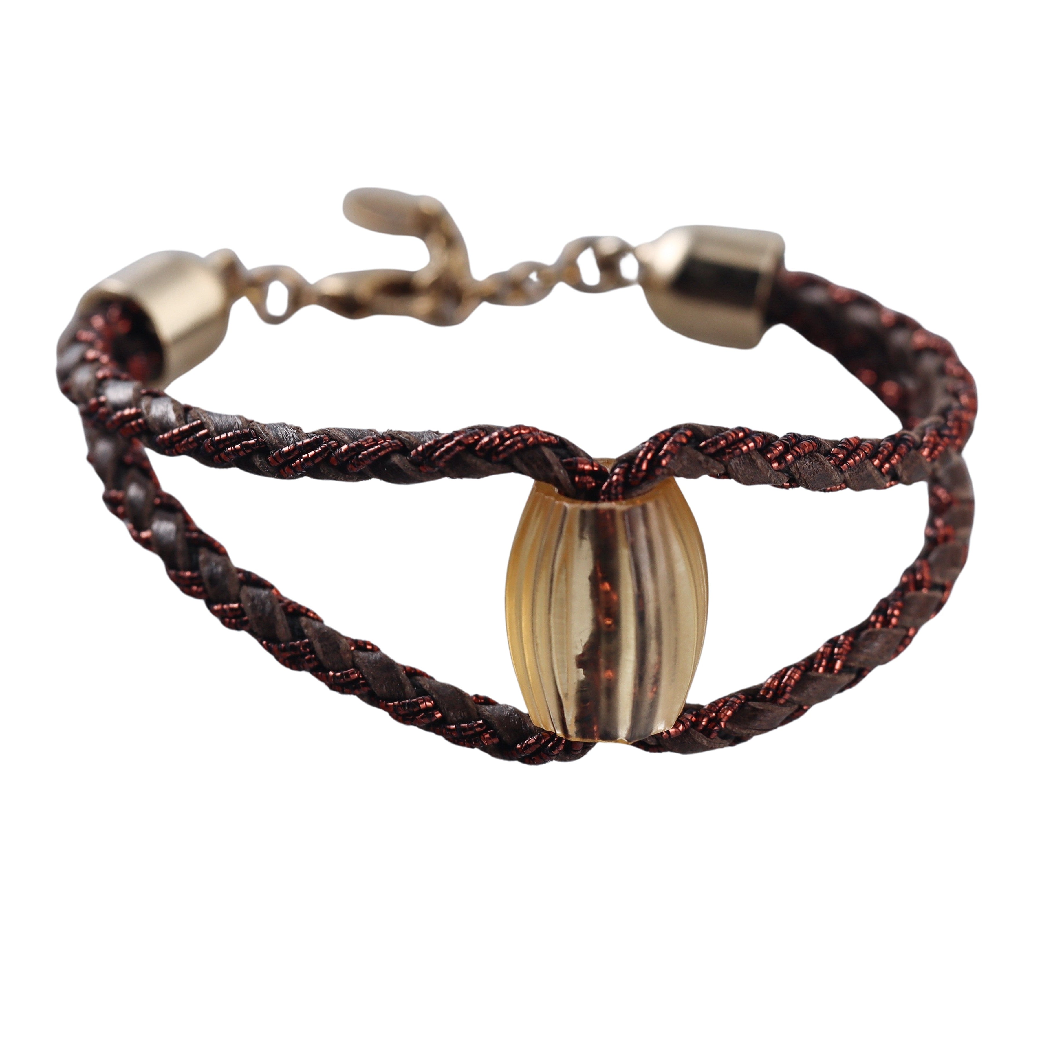 Lalique Crystal Leather Bracelet 038880