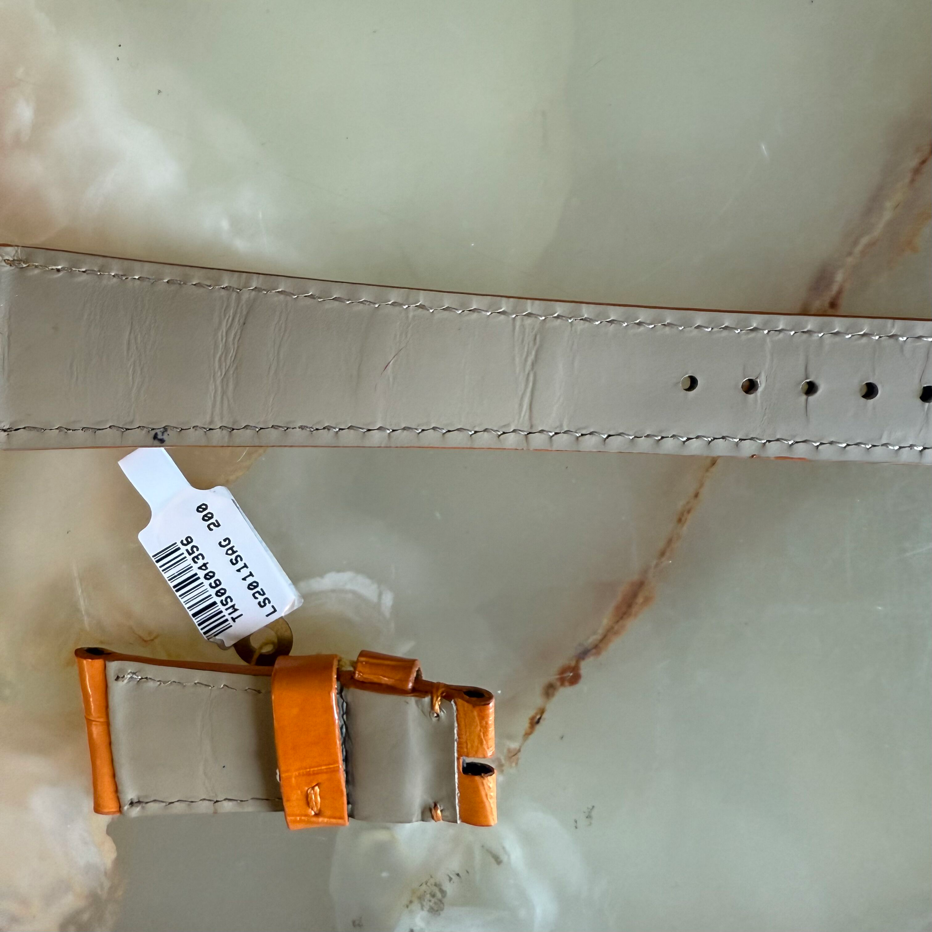 Genuine Alligator Orange Watch Strap Band 20mm Padded & Stitched