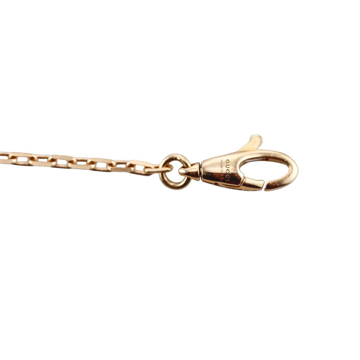 Gucci Interlocking G 18K Gold Diamond Black Onyx Bracelet Size 17