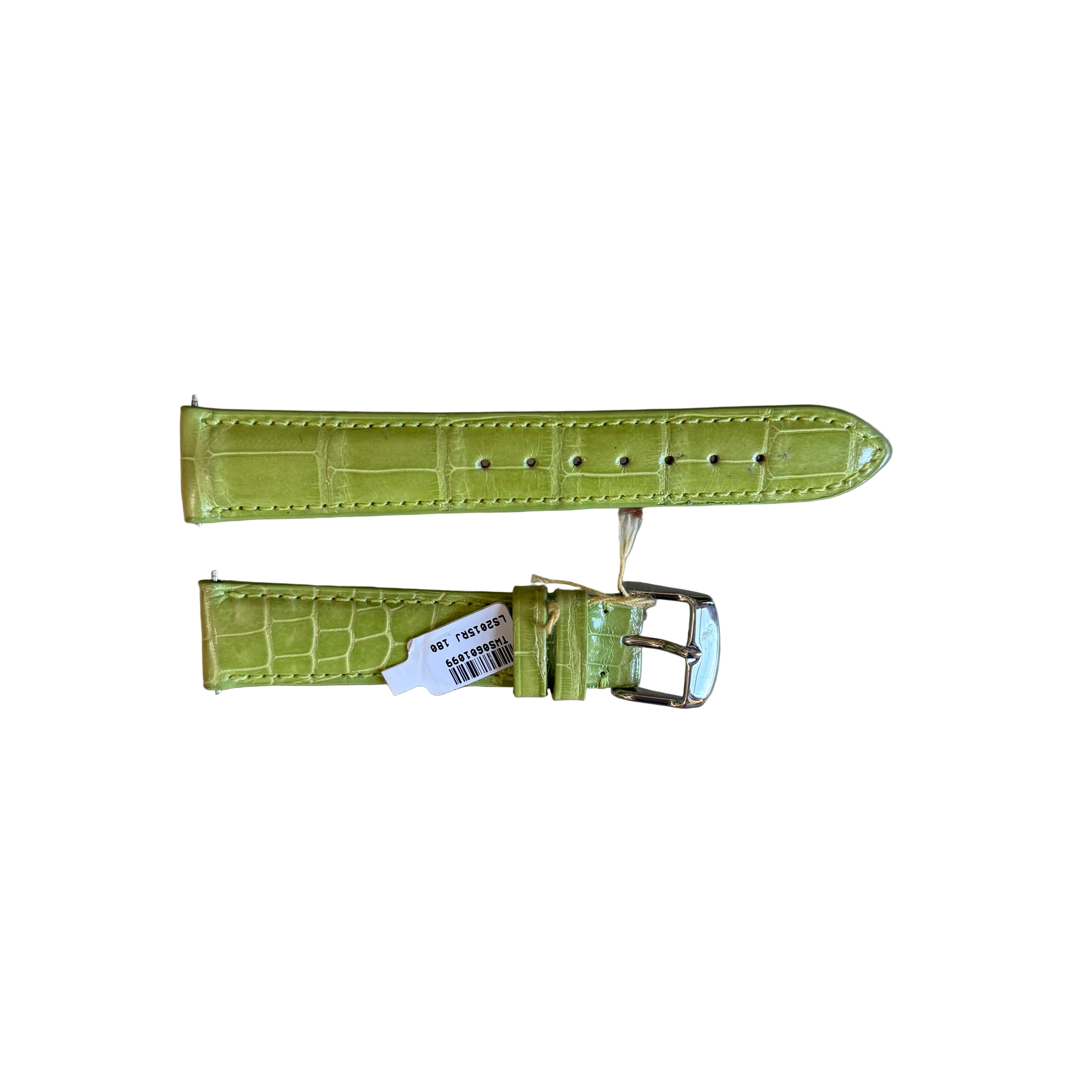 Genuine Alligator Green Watch Strap Band 18mm Padded & Stitched w Buckle