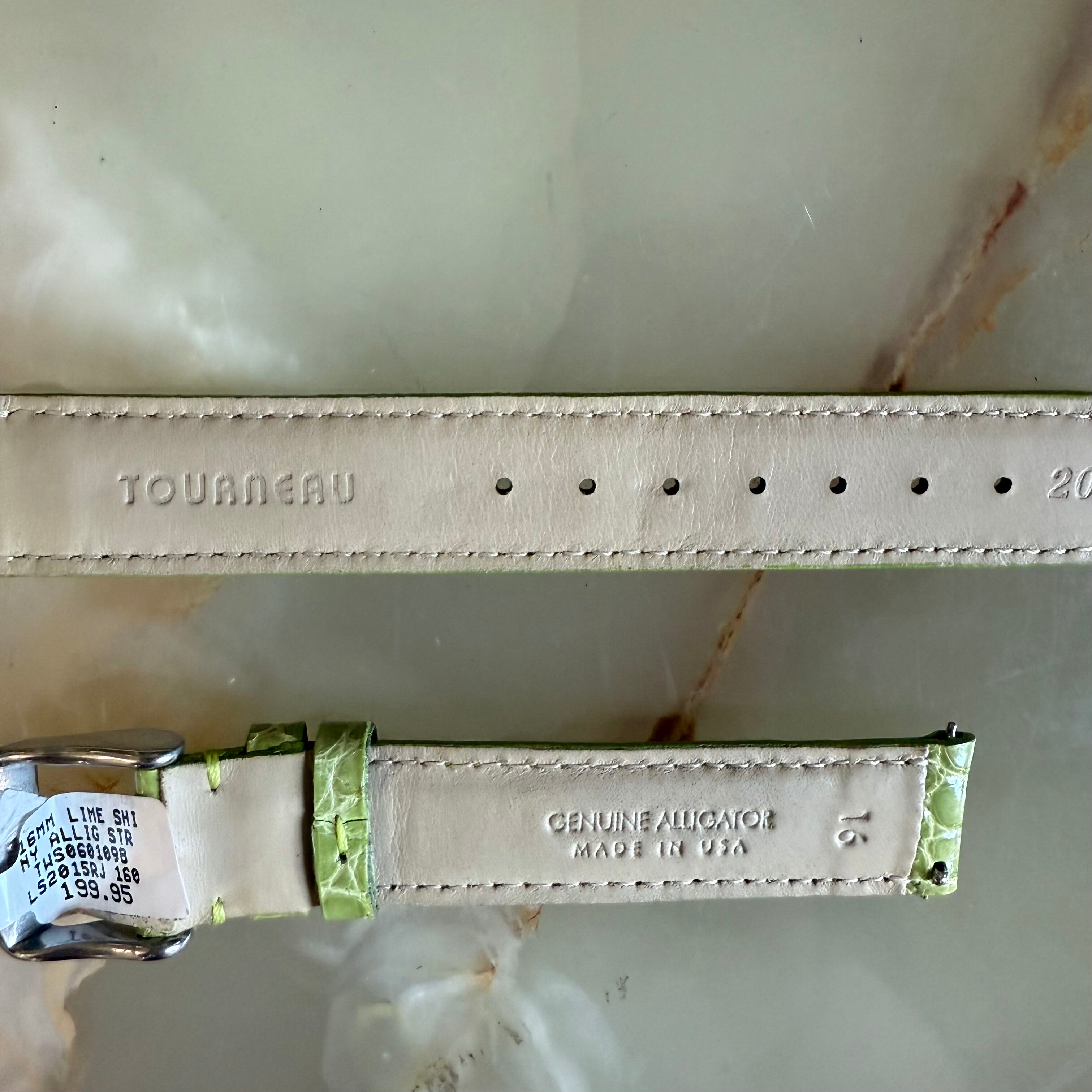 Genuine Alligator Green Watch Strap Band 16mm Padded & Stitched w Buckle