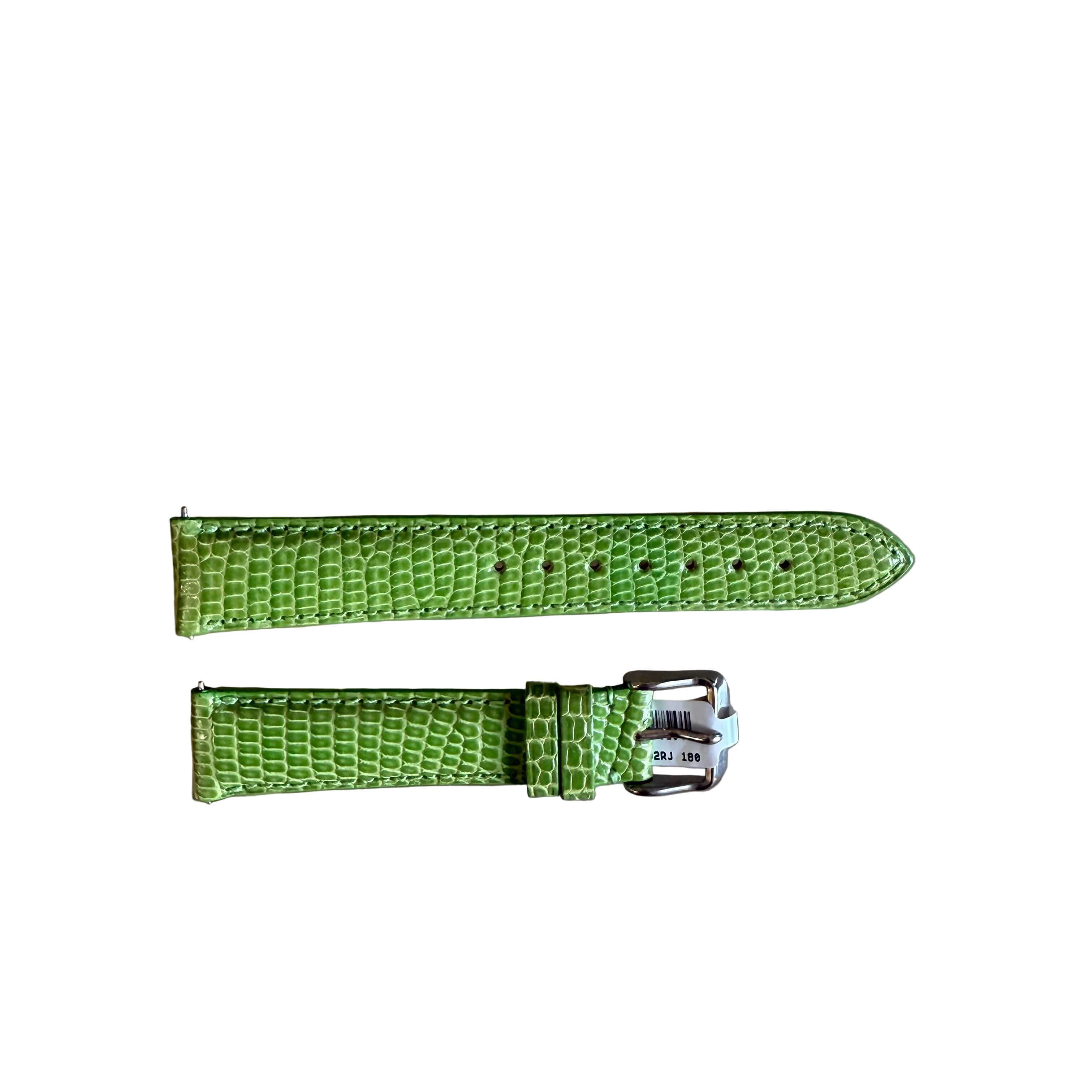 Genuine Lizard Green Watch Strap Band 18mm Padded & Stitched w Buckle